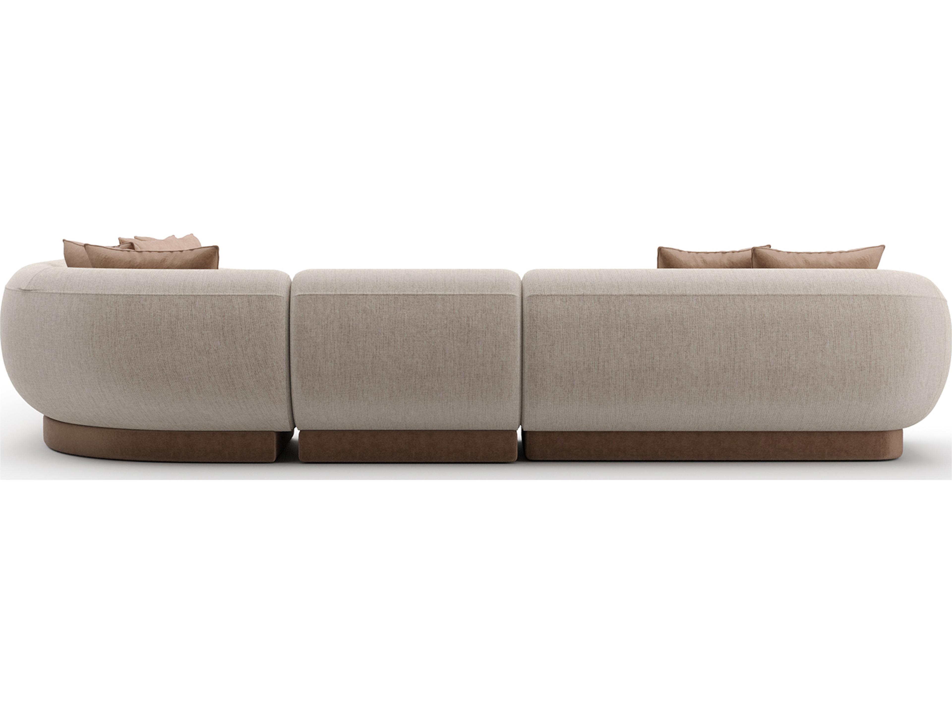 Caracole Seta Beige Upholstered Sectional Sofa