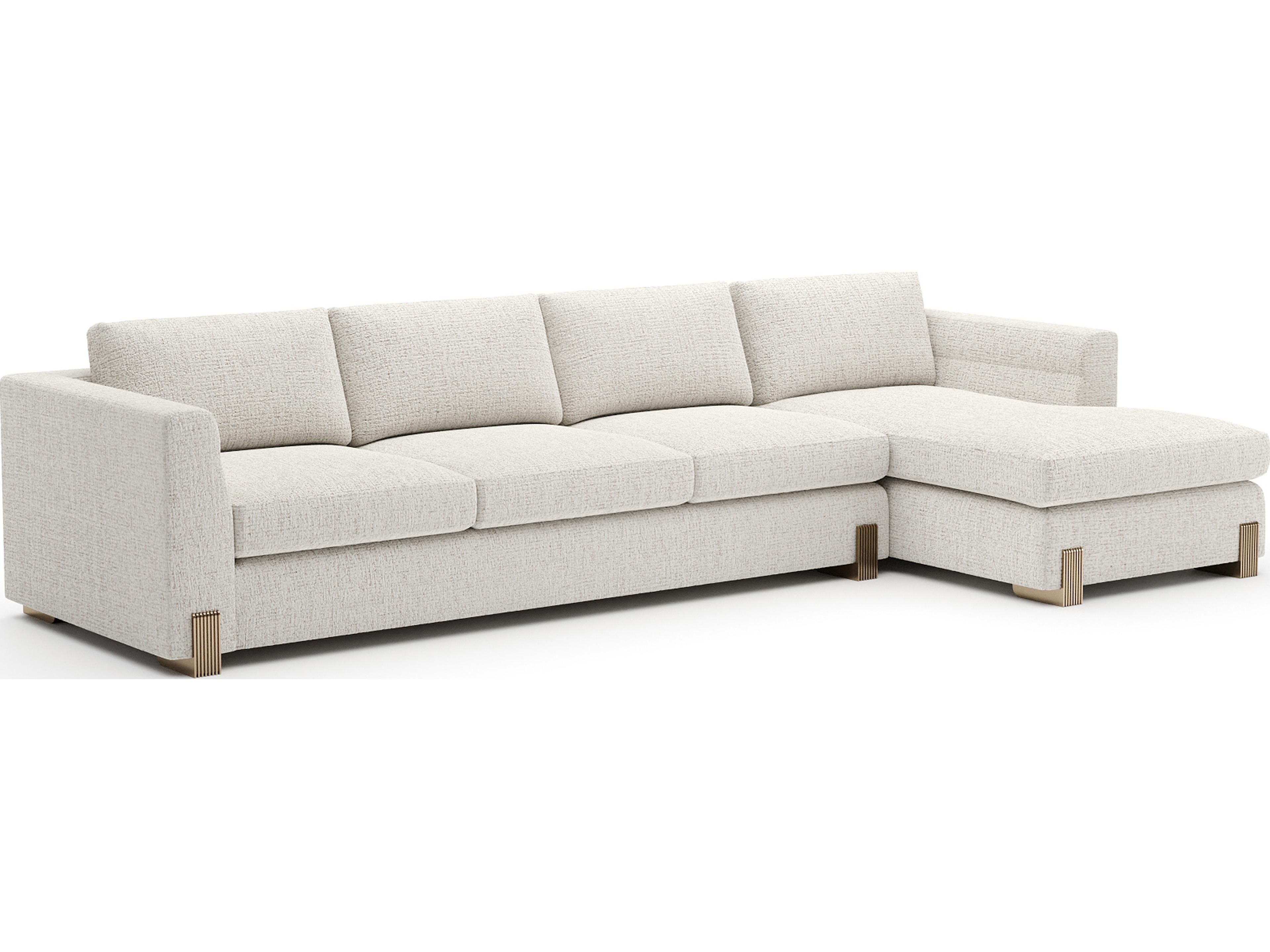 Counter Balance Cream Upholstered Sectional Sofa