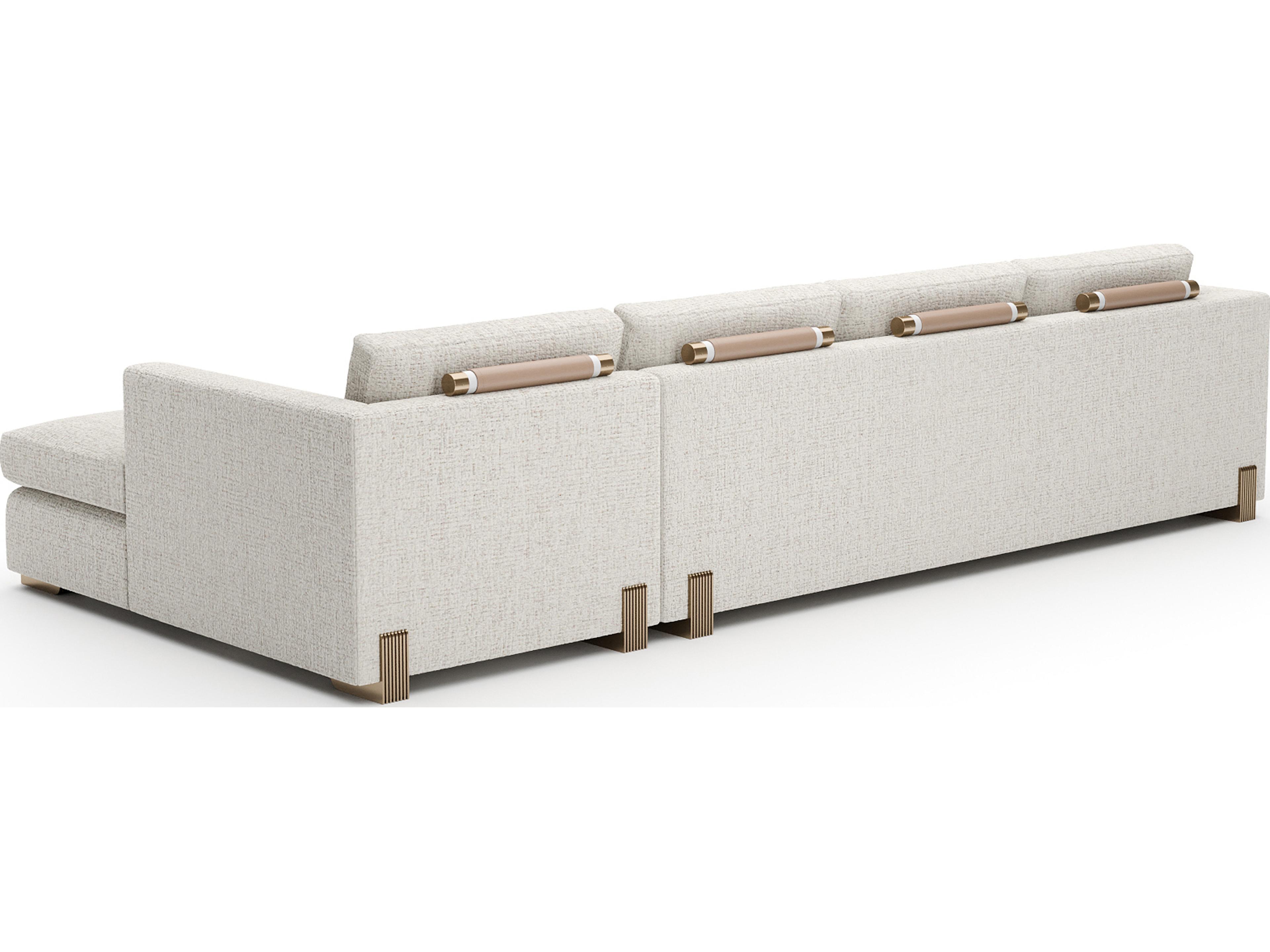 Caracole Counter Balance Cream Upholstered Sectional Sofa