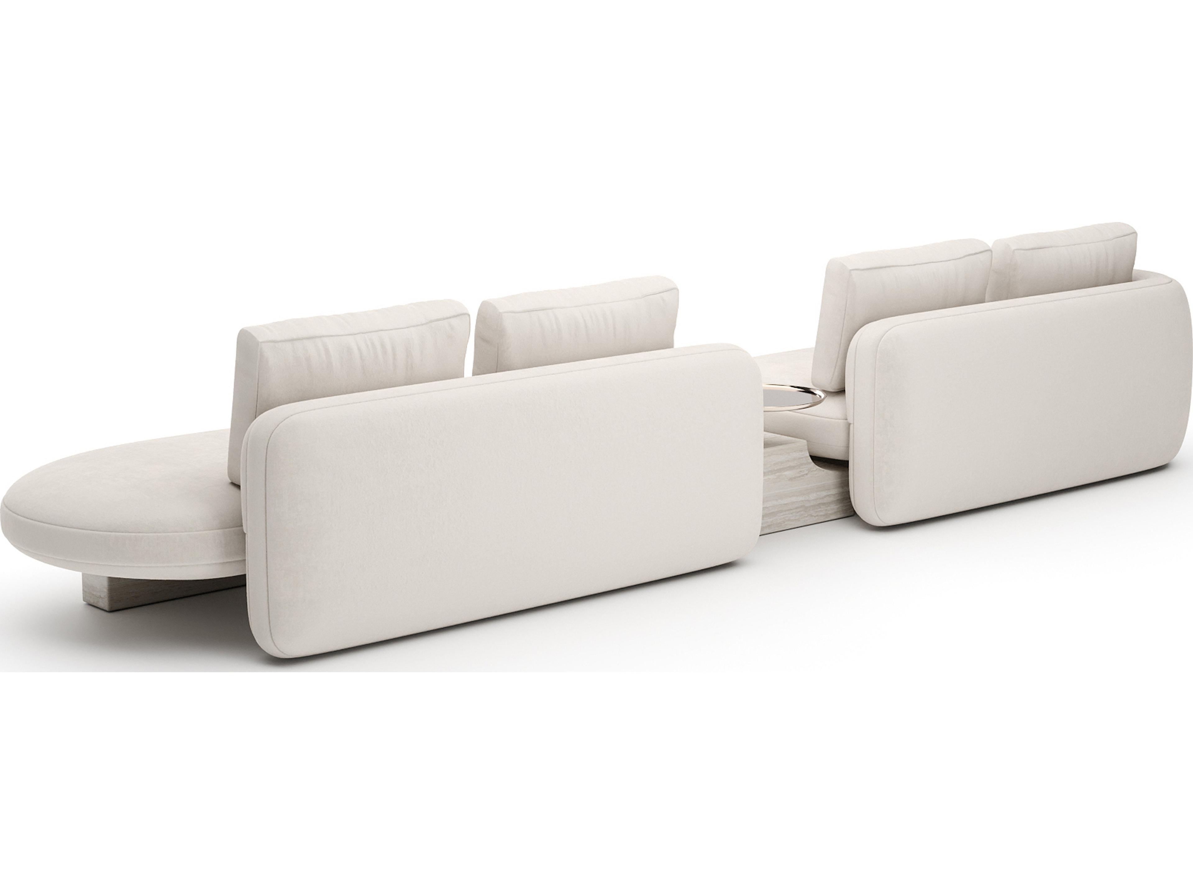 Caracole Overlap White Upholstered Sectional Sofa