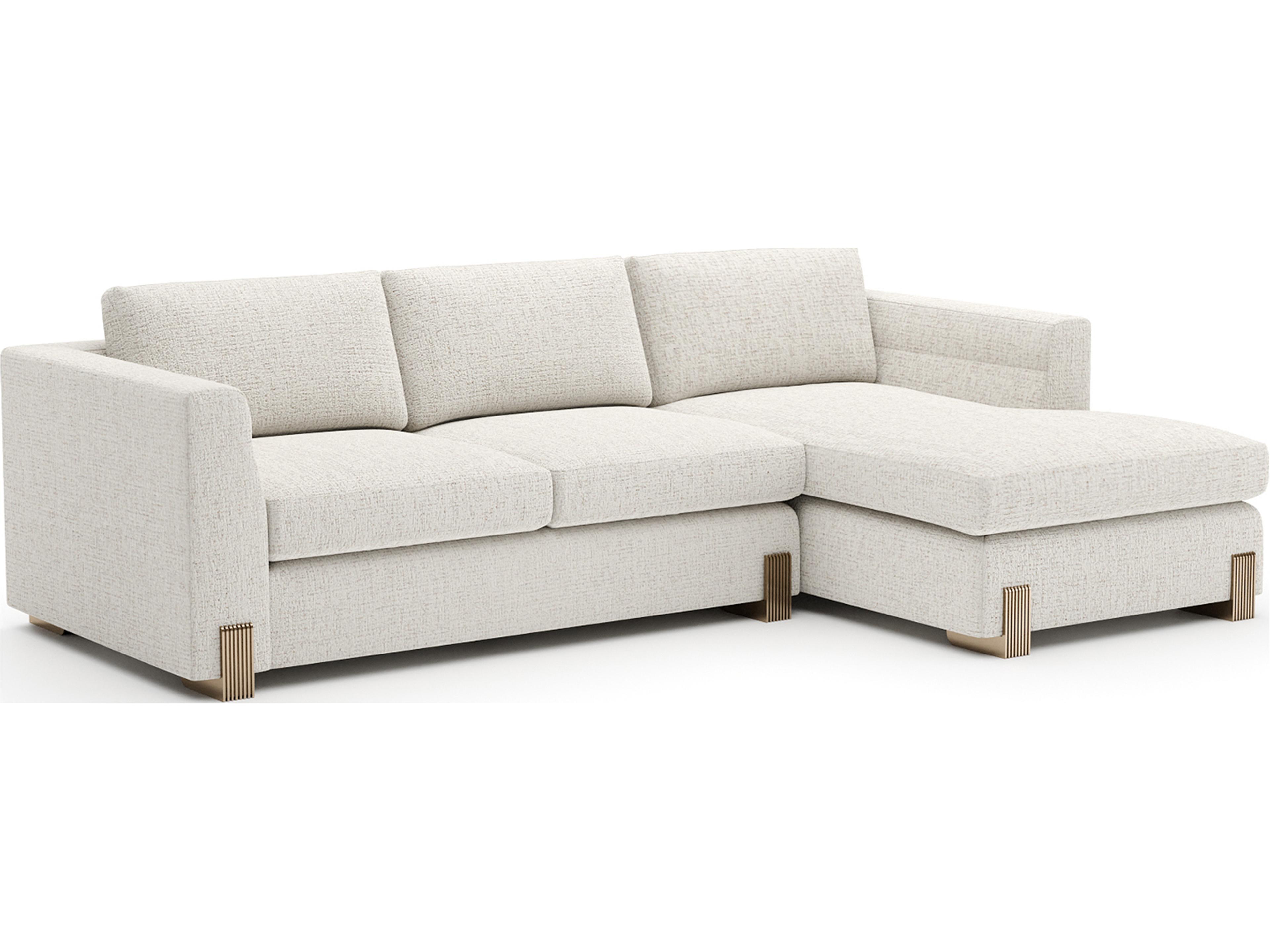 Counter Balance Cream Upholstered Sectional Sofa
