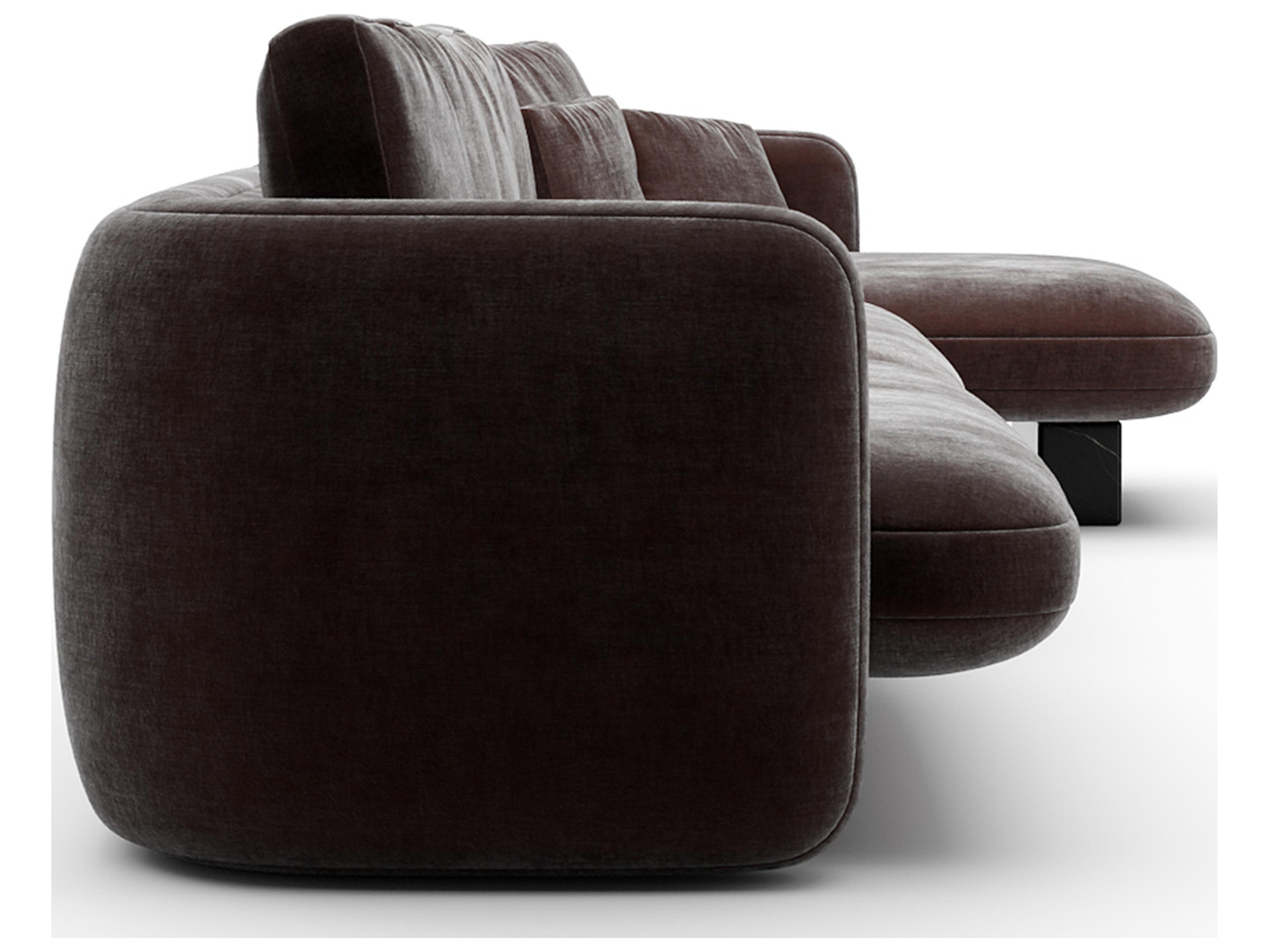 Caracole Overlap Brown Upholstered Sectional Sofa