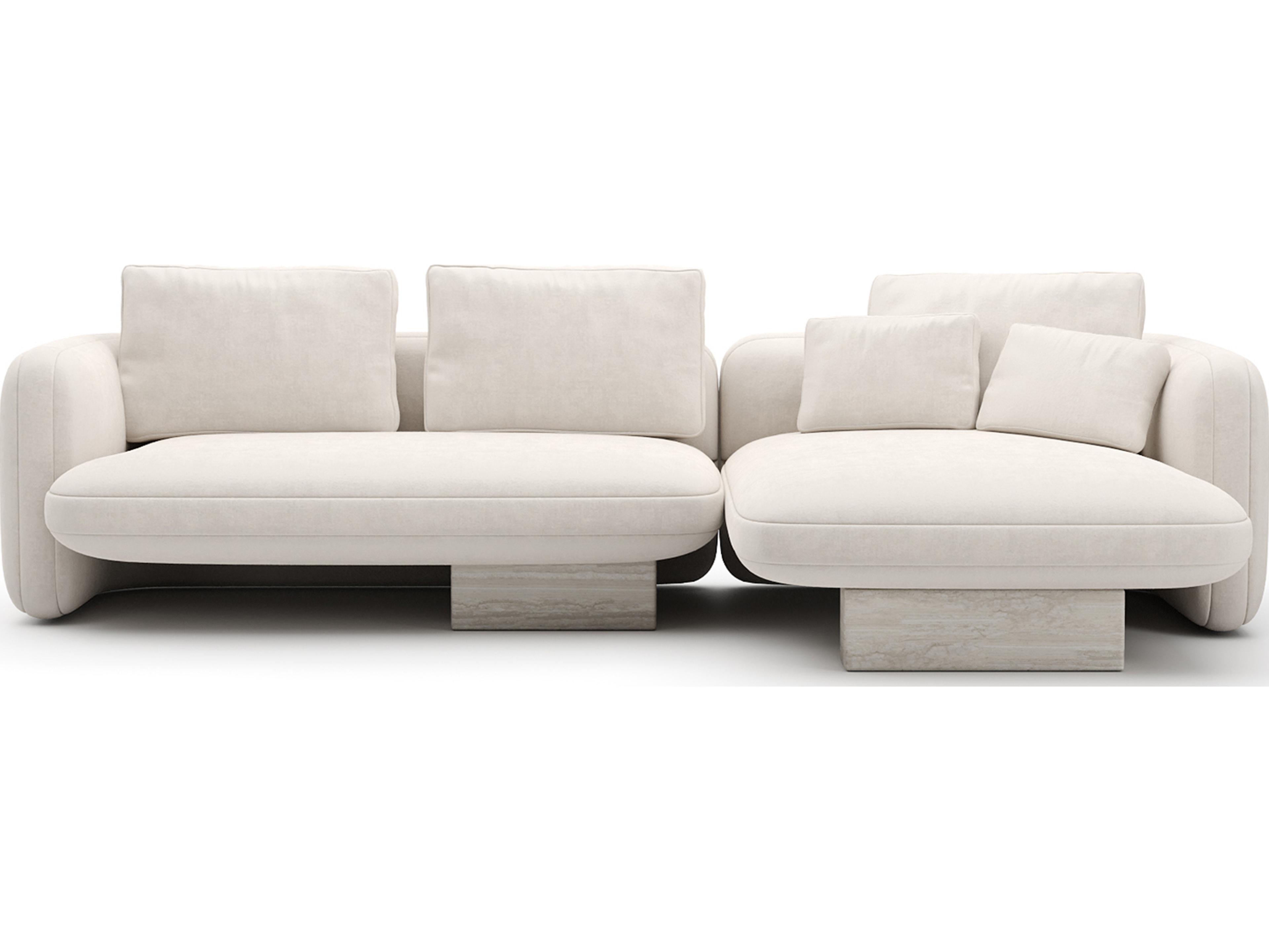 Caracole Overlap White Upholstered Sectional Sofa