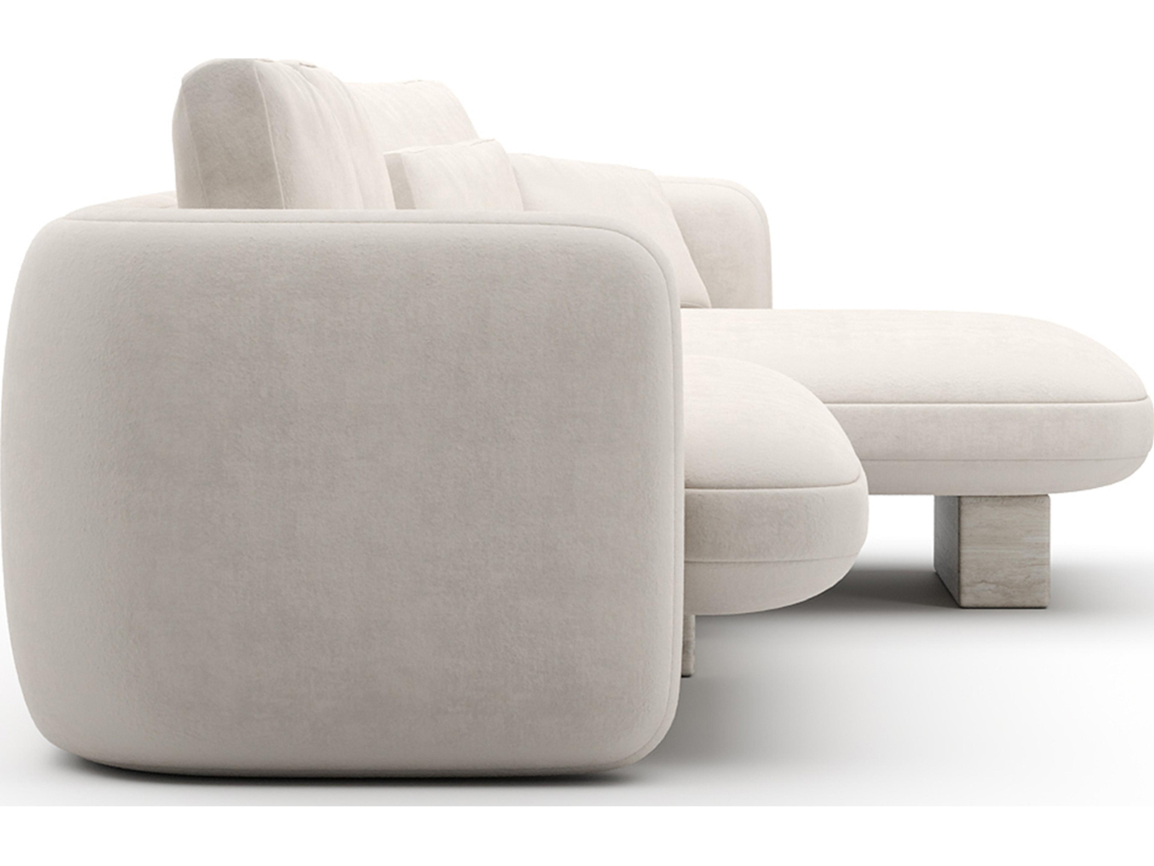 Caracole Overlap White Upholstered Sectional Sofa