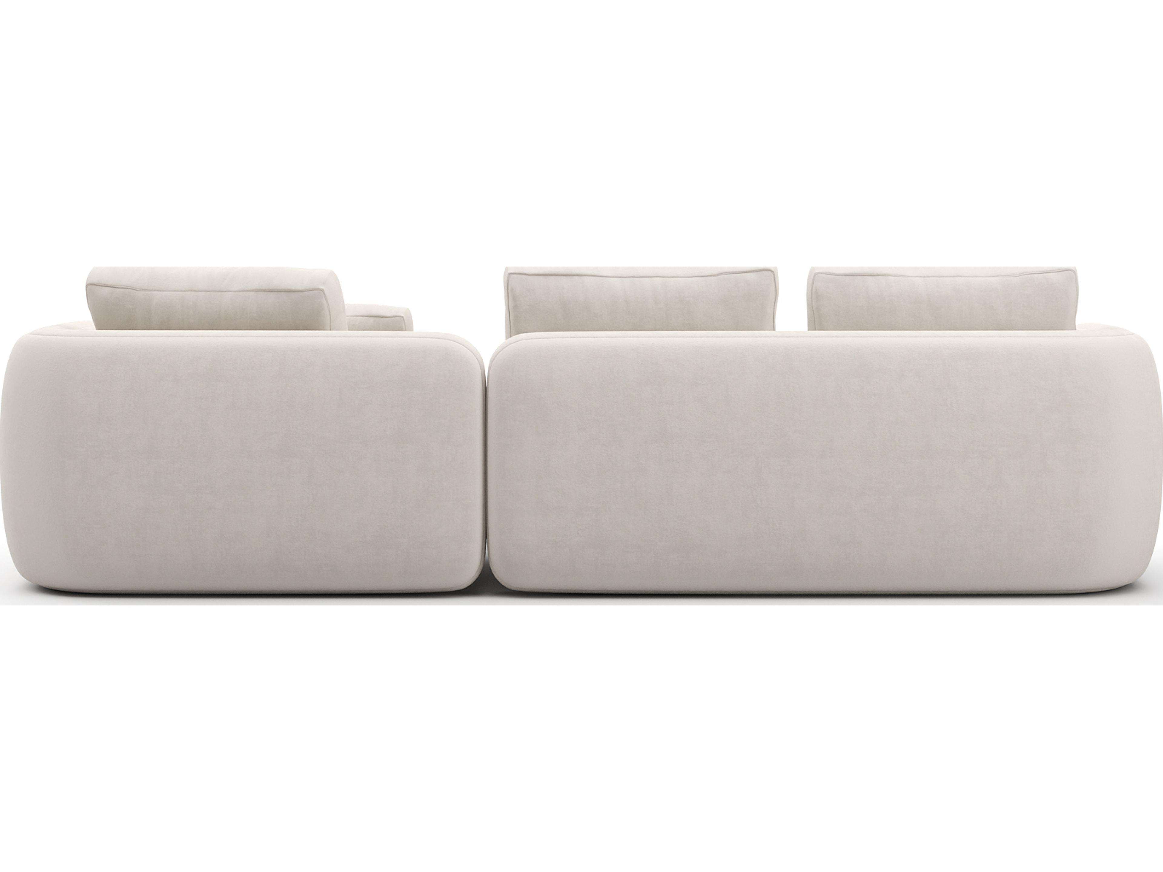 Caracole Overlap White Upholstered Sectional Sofa
