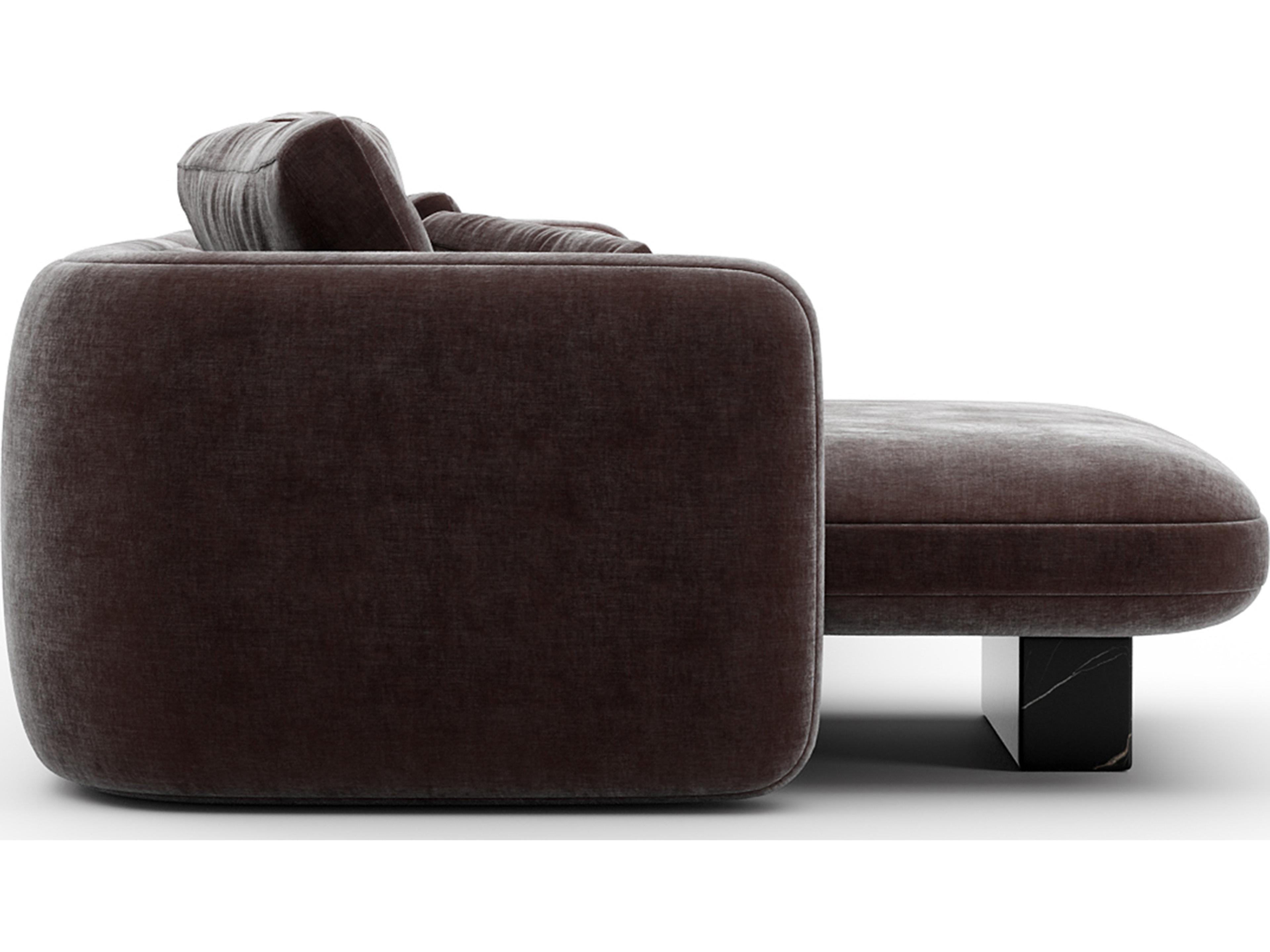 Caracole Overlap Brown Upholstered Sectional Sofa