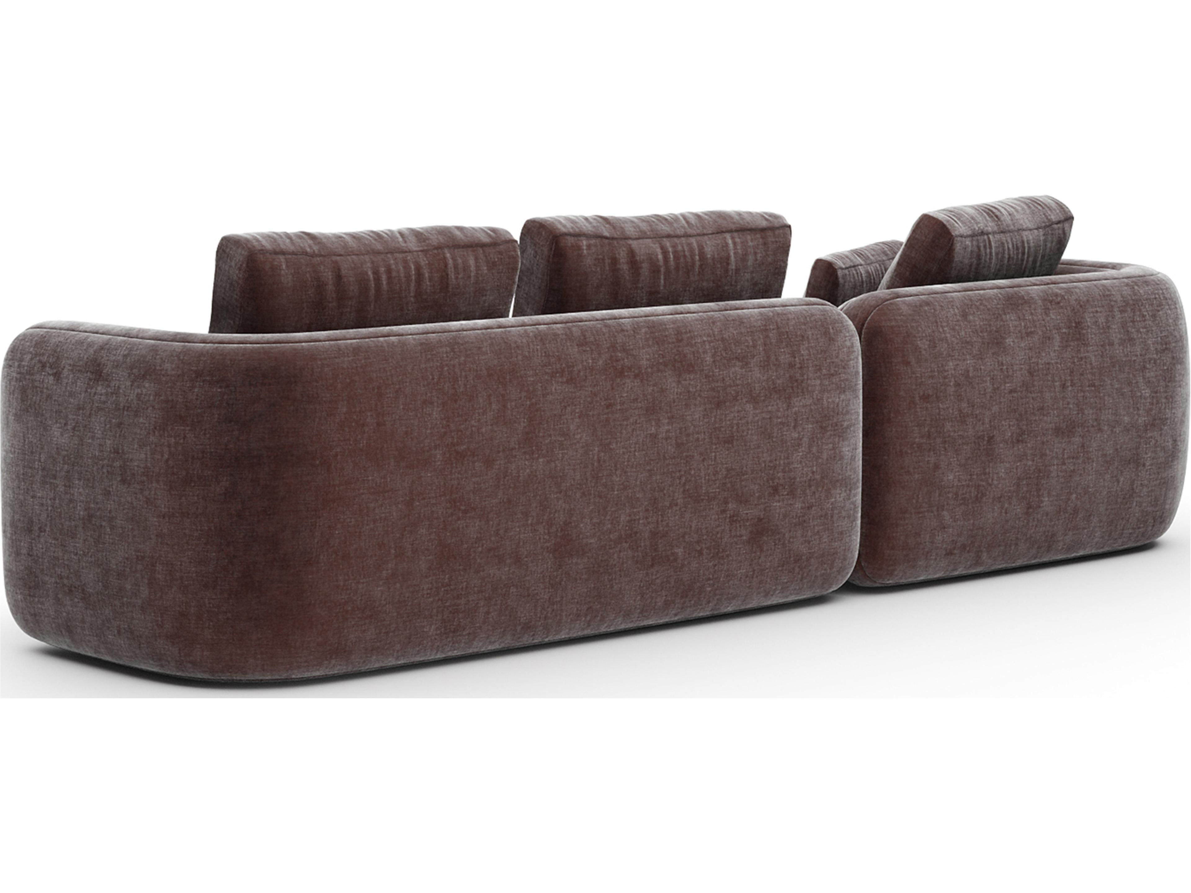 Caracole Overlap Brown Upholstered Sectional Sofa