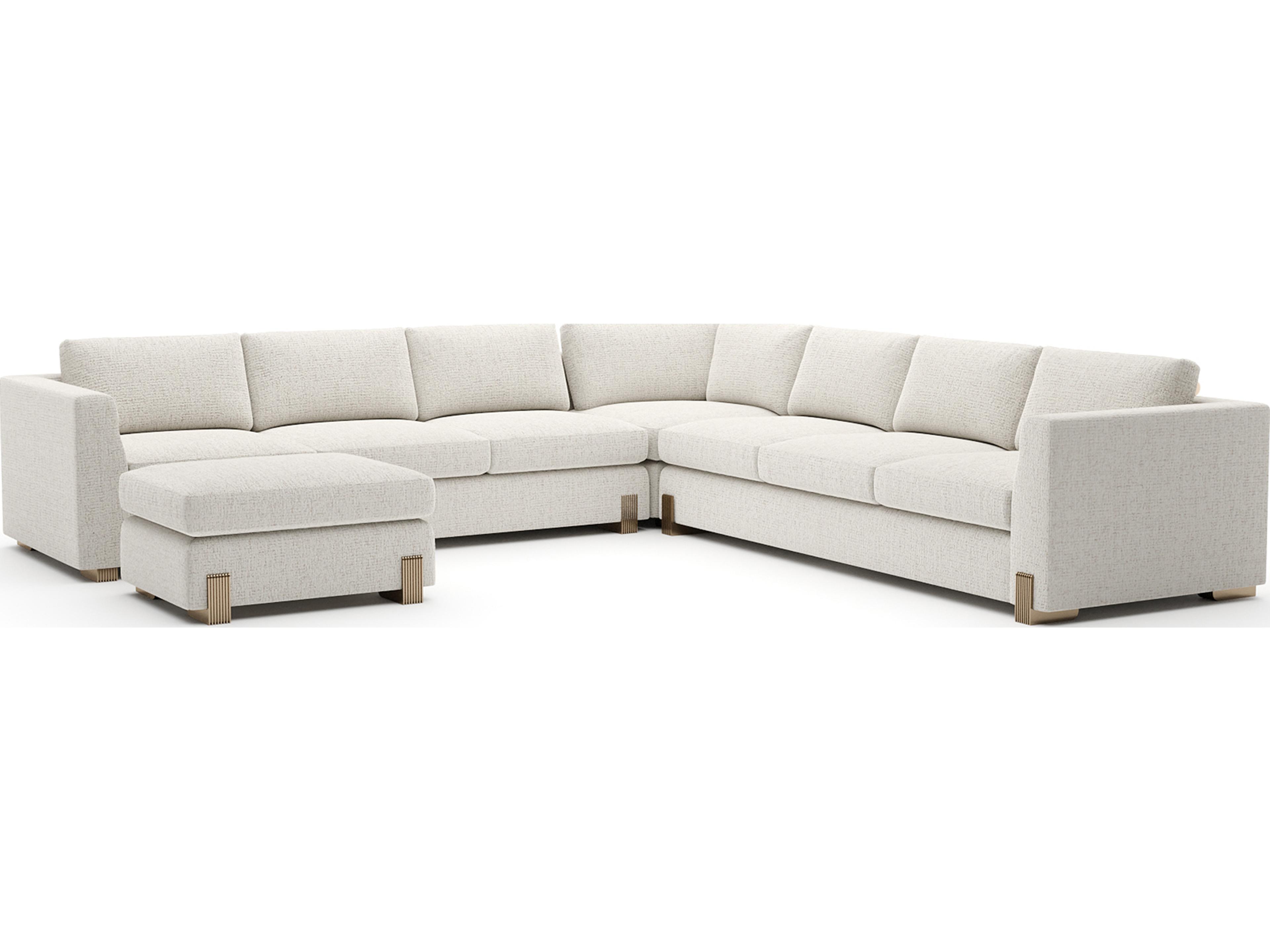 Counter Balance Cream Upholstered Sectional Sofa
