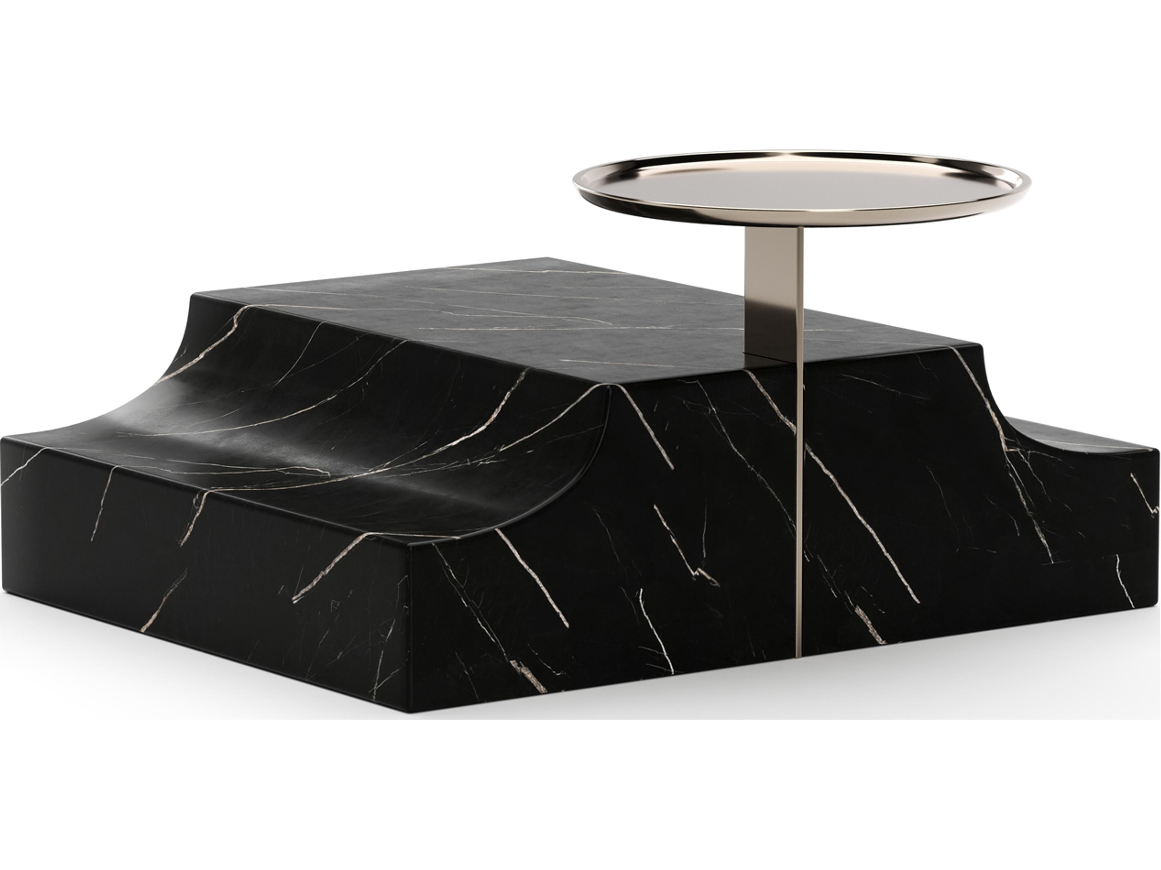 Caracole Overlap Round Stone End Table