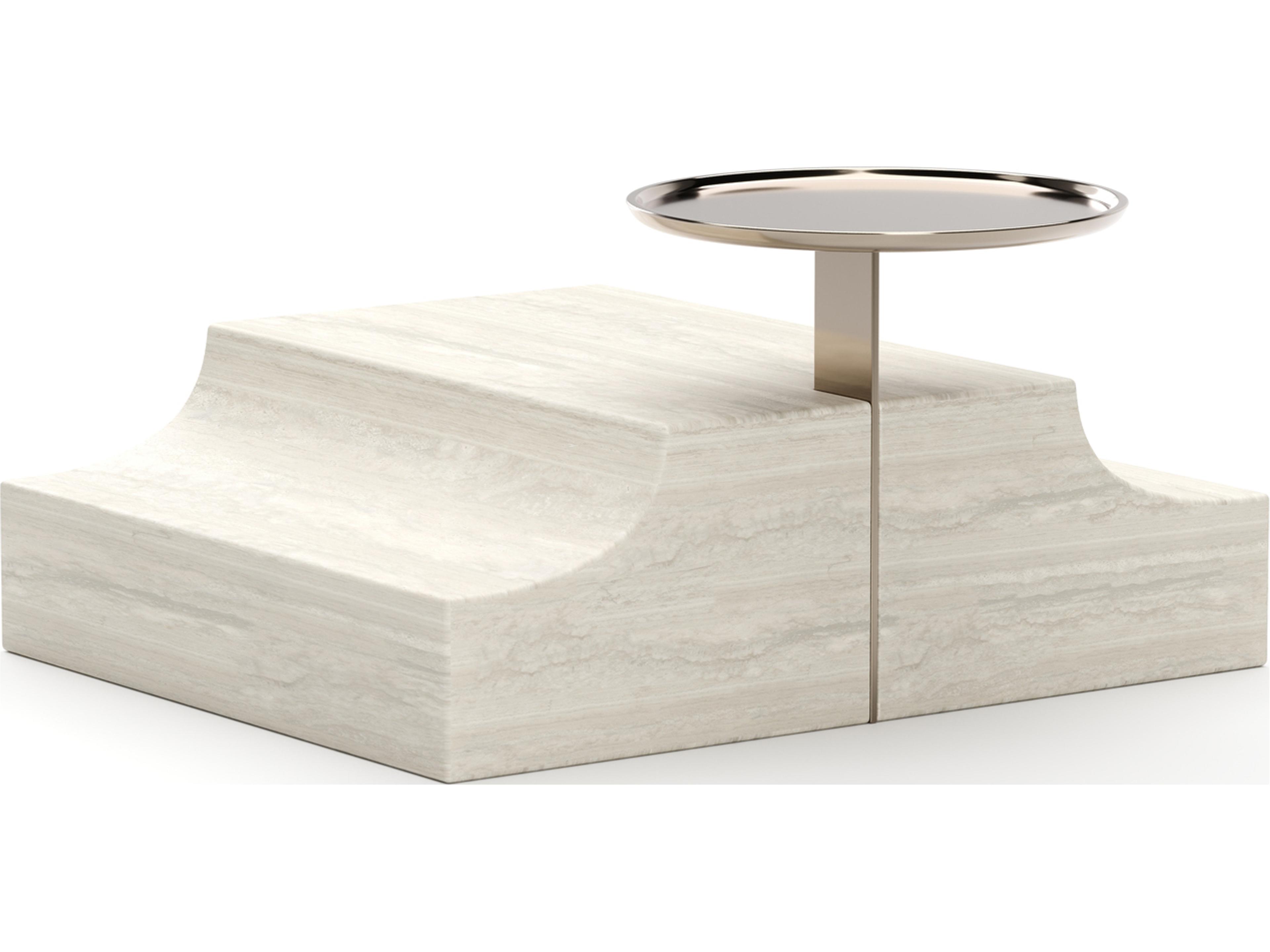 Overlap Round Stone End Table