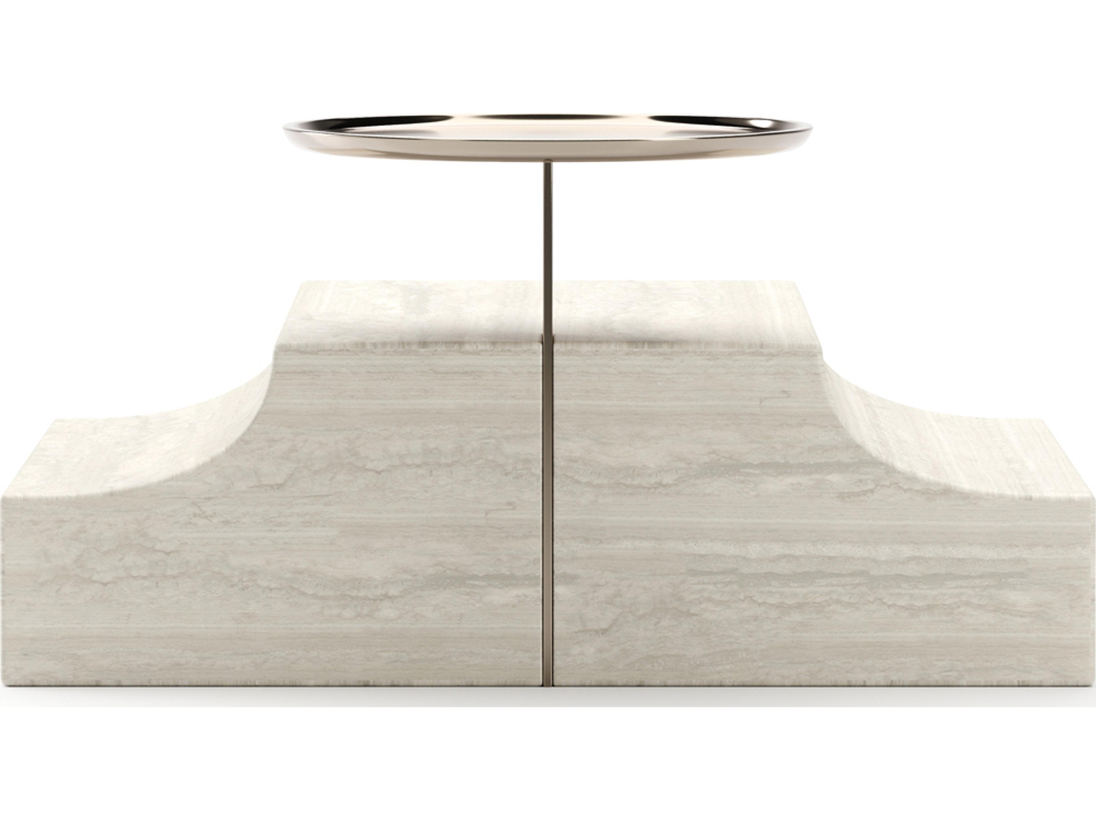 Caracole Overlap Round Stone End Table