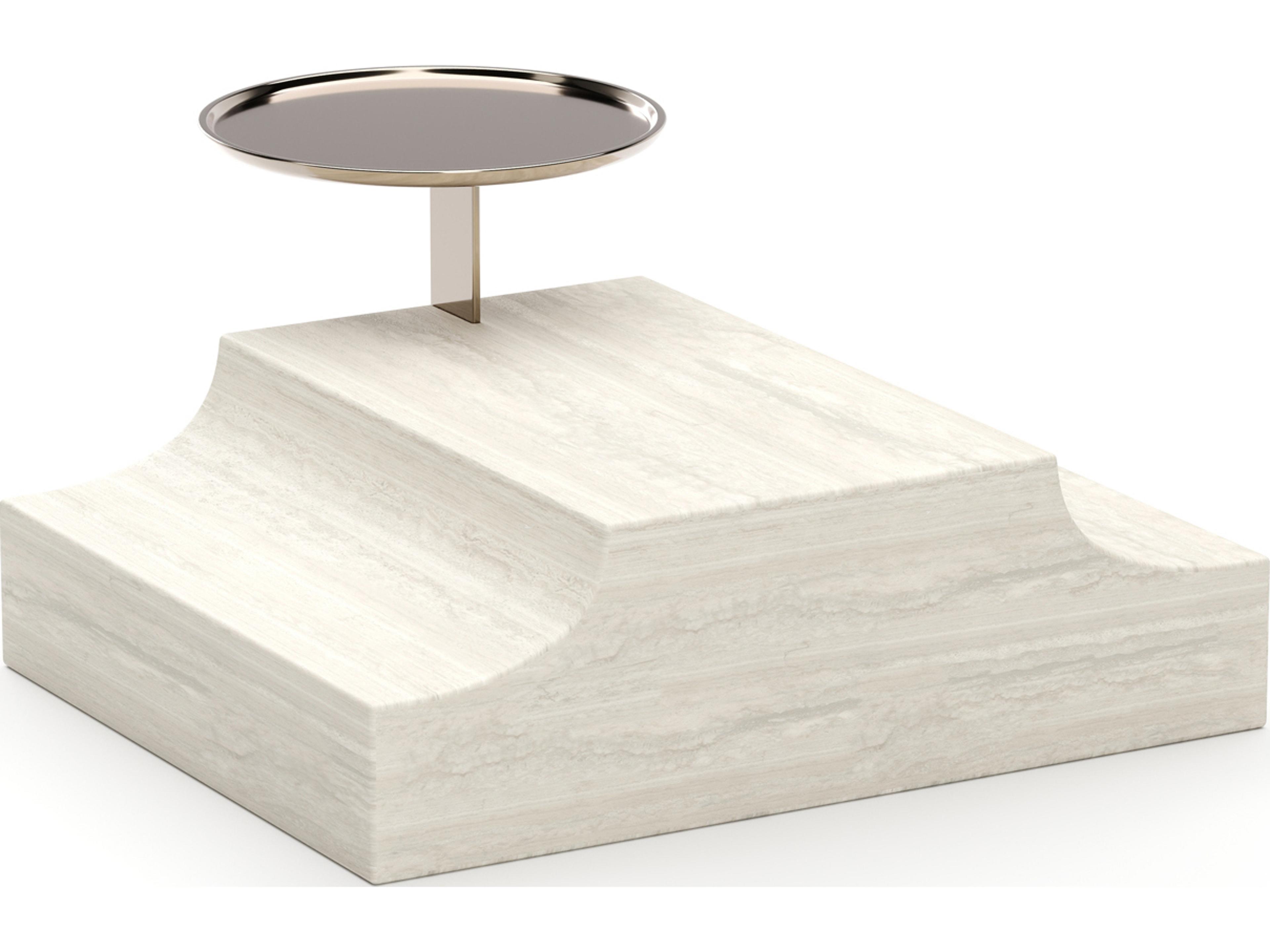 Caracole Overlap Round Stone End Table