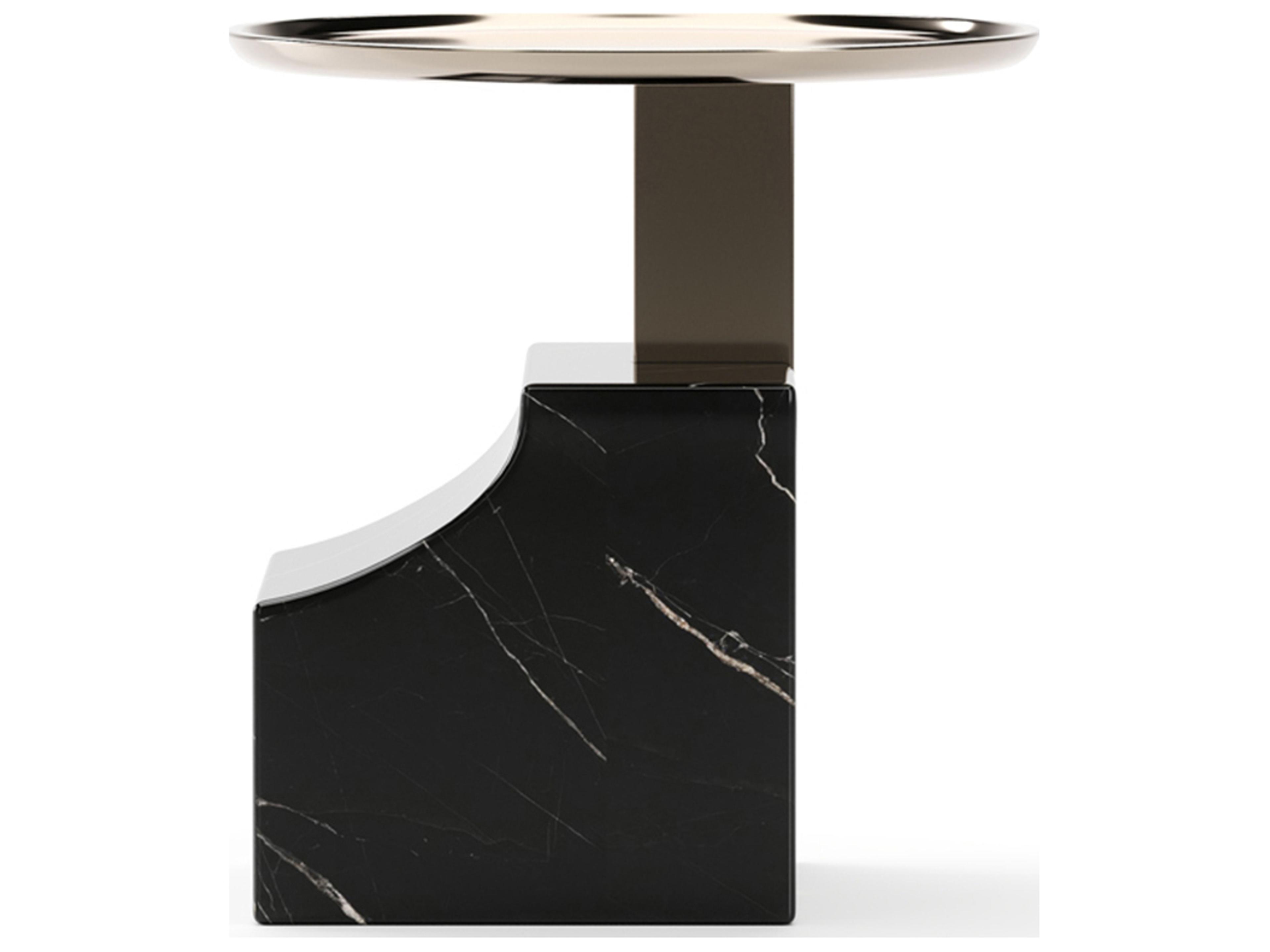 Caracole Overlap Round Stone End Table