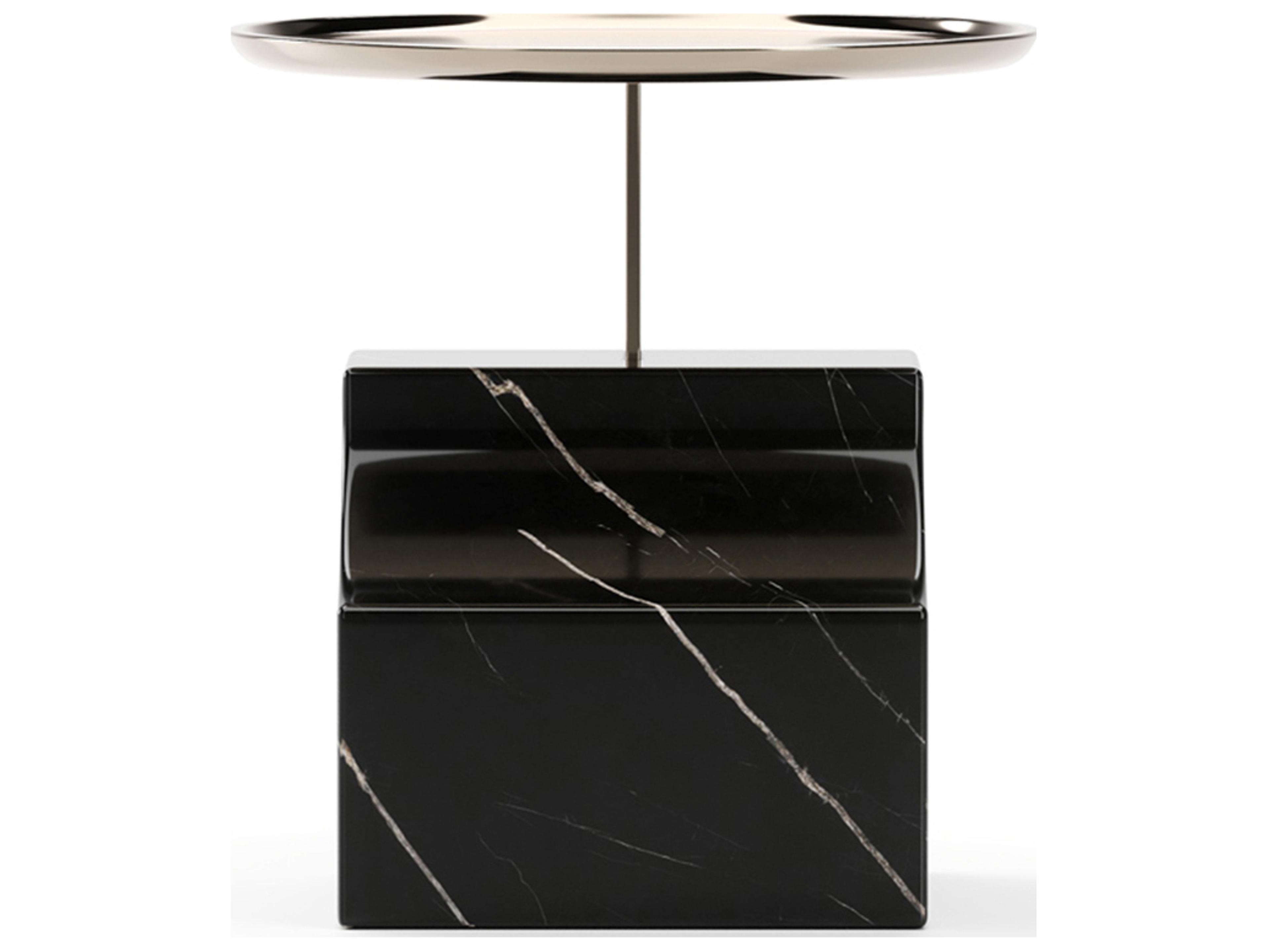 Caracole Overlap Round Stone End Table