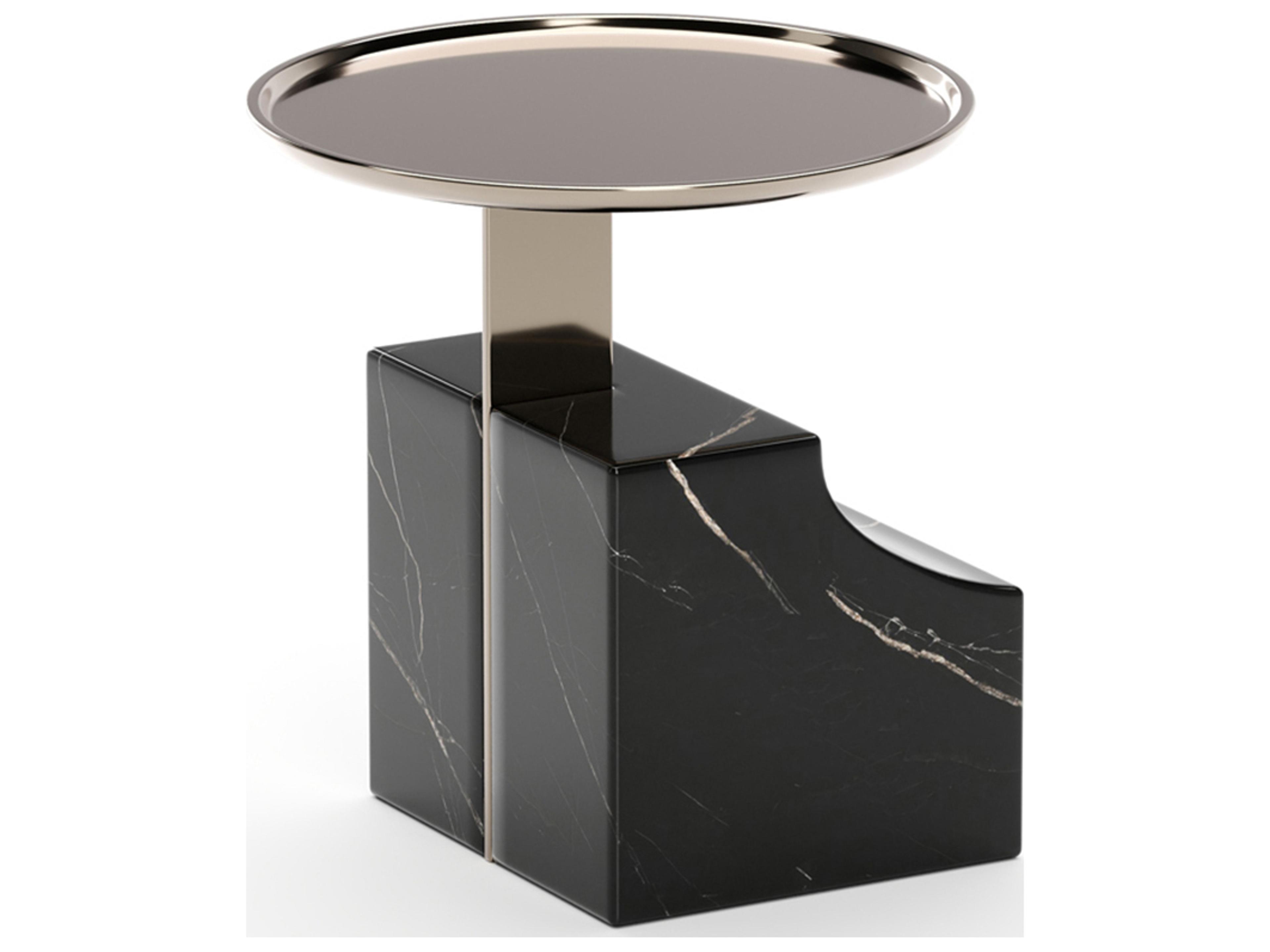 Caracole Overlap Round Stone End Table