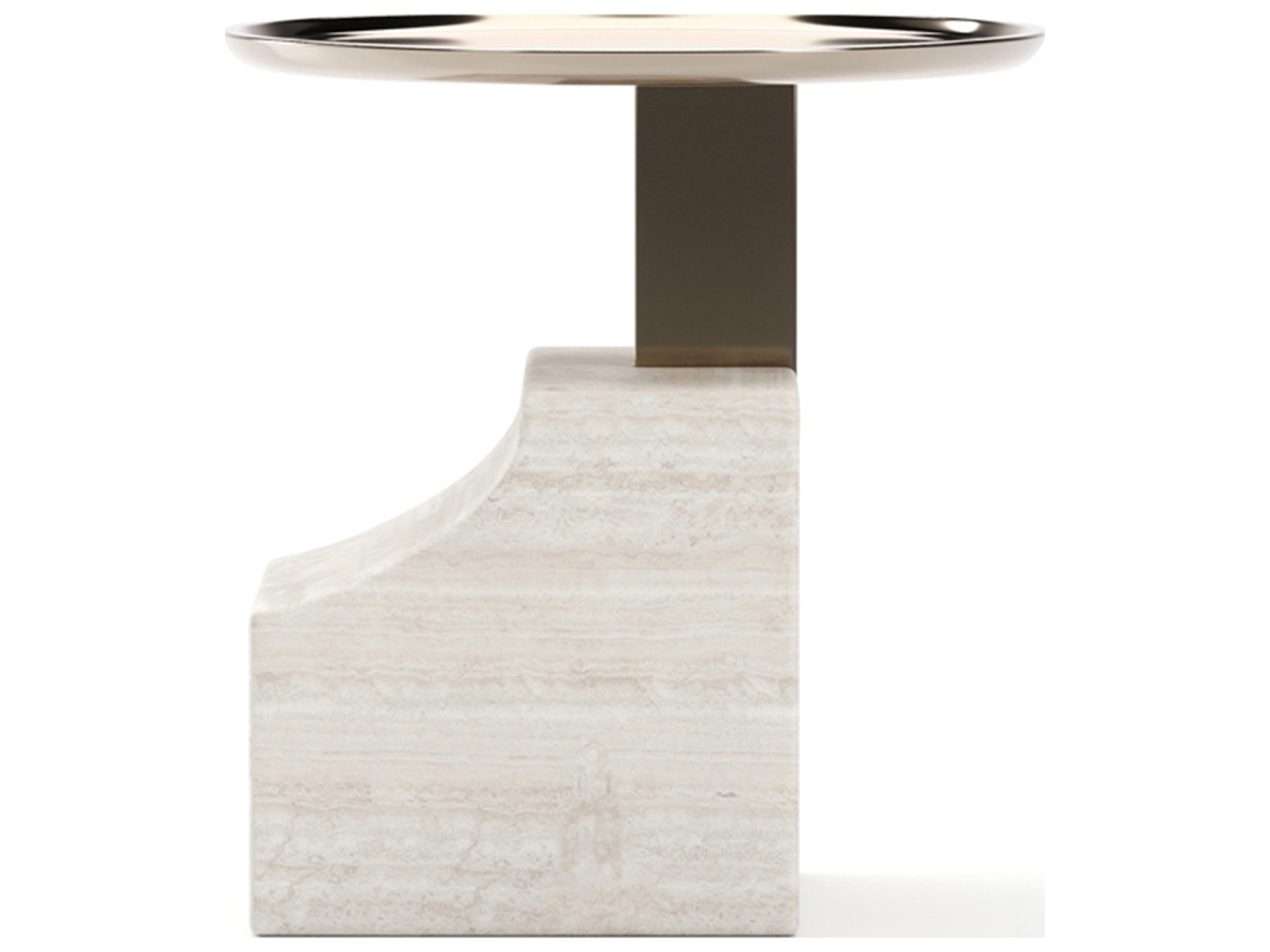 Caracole Overlap Round Stone End Table