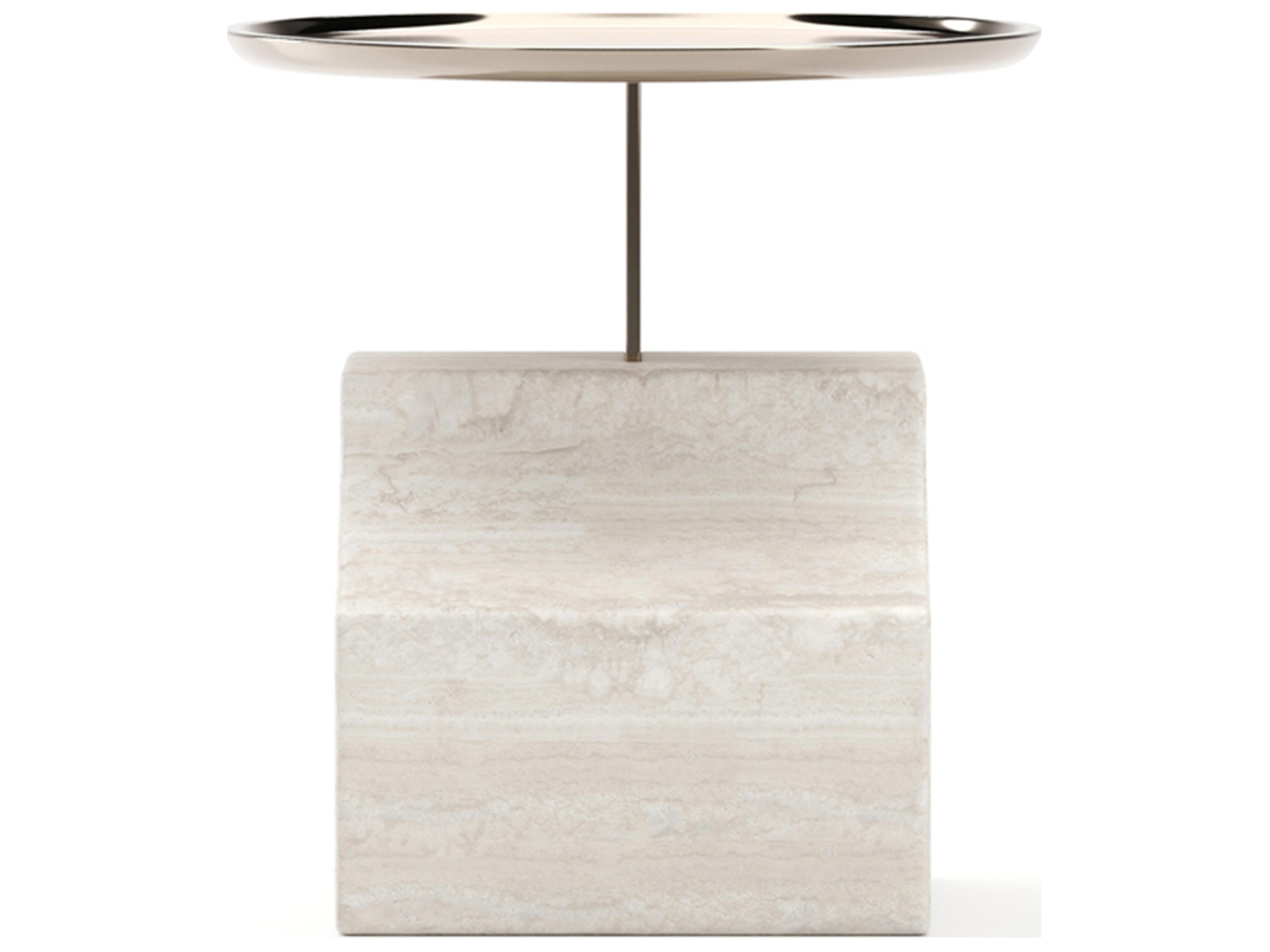 Caracole Overlap Round Stone End Table