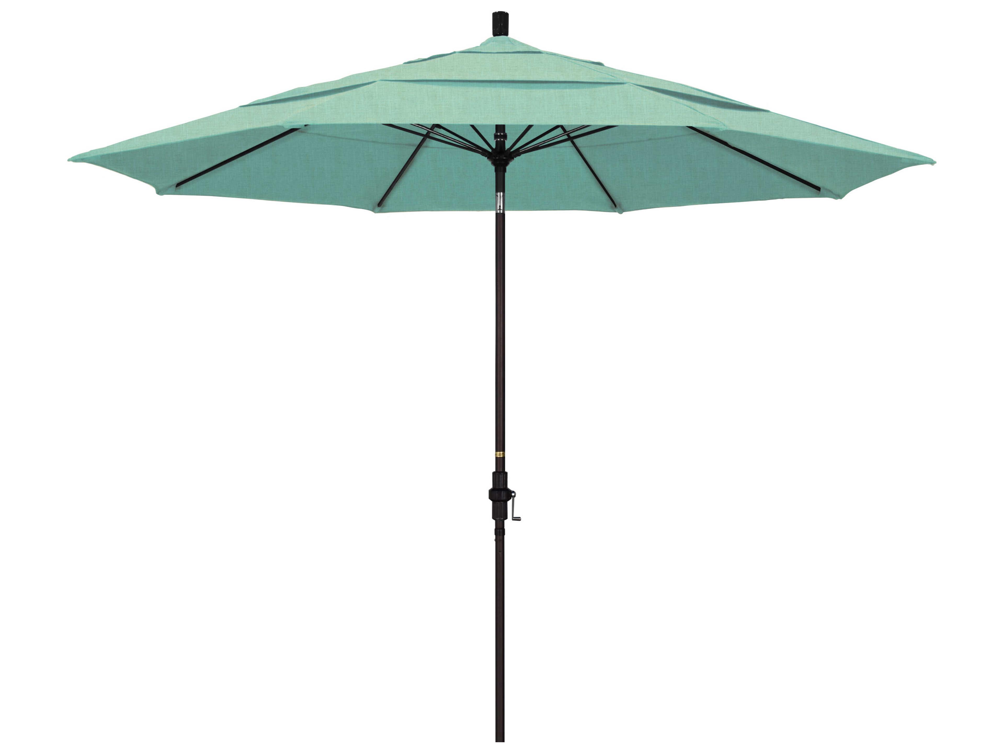 California Outdoor Patio Umbrella Quick Ship Sun Master Series 11 Foot Octagon Market Aluminum Outdoor Patio Umbrella with Crank Lift System