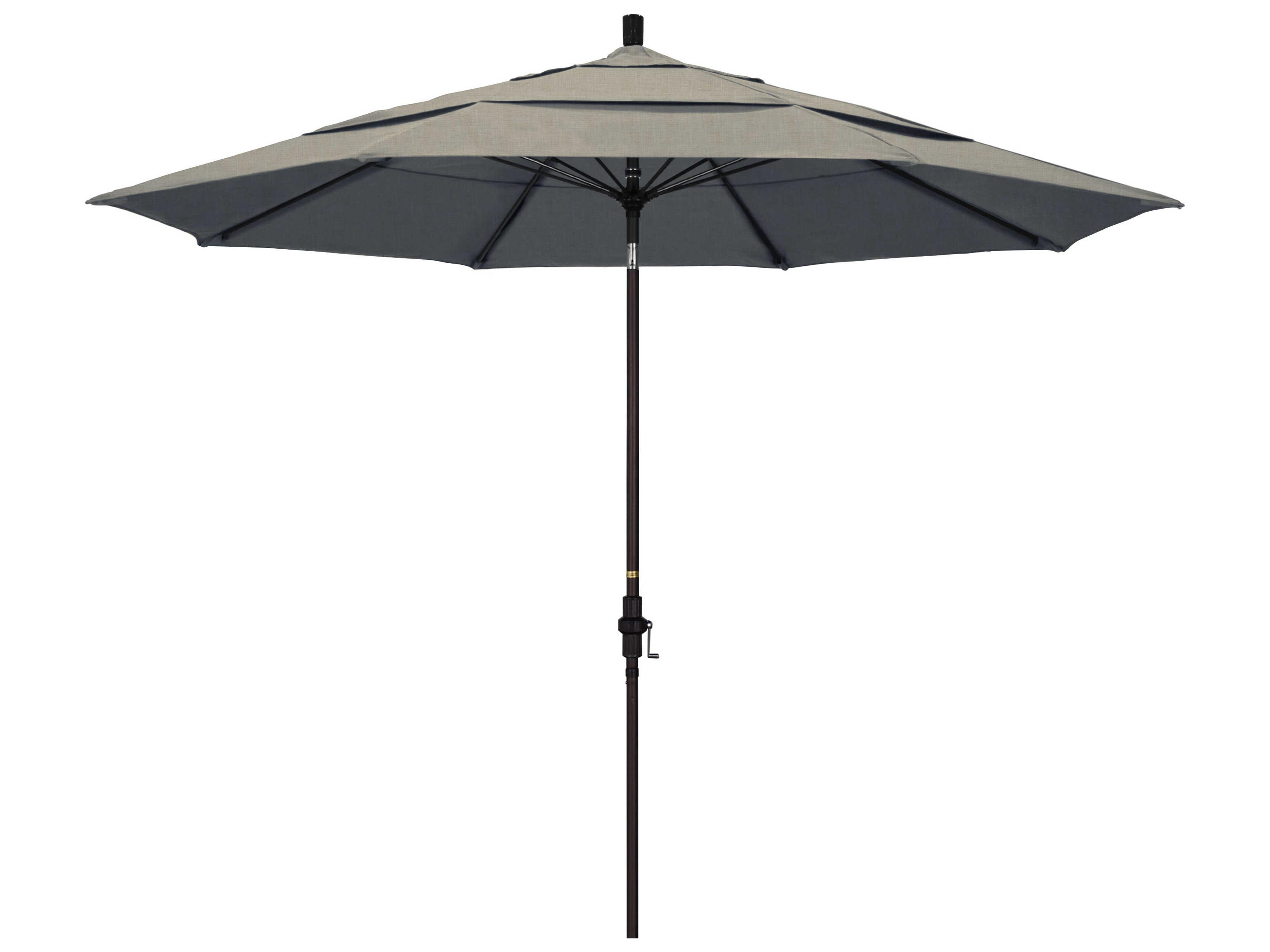 California Outdoor Patio Umbrella Quick Ship Sun Master Series 11 Foot Octagon Market Aluminum Outdoor Patio Umbrella with Crank Lift System