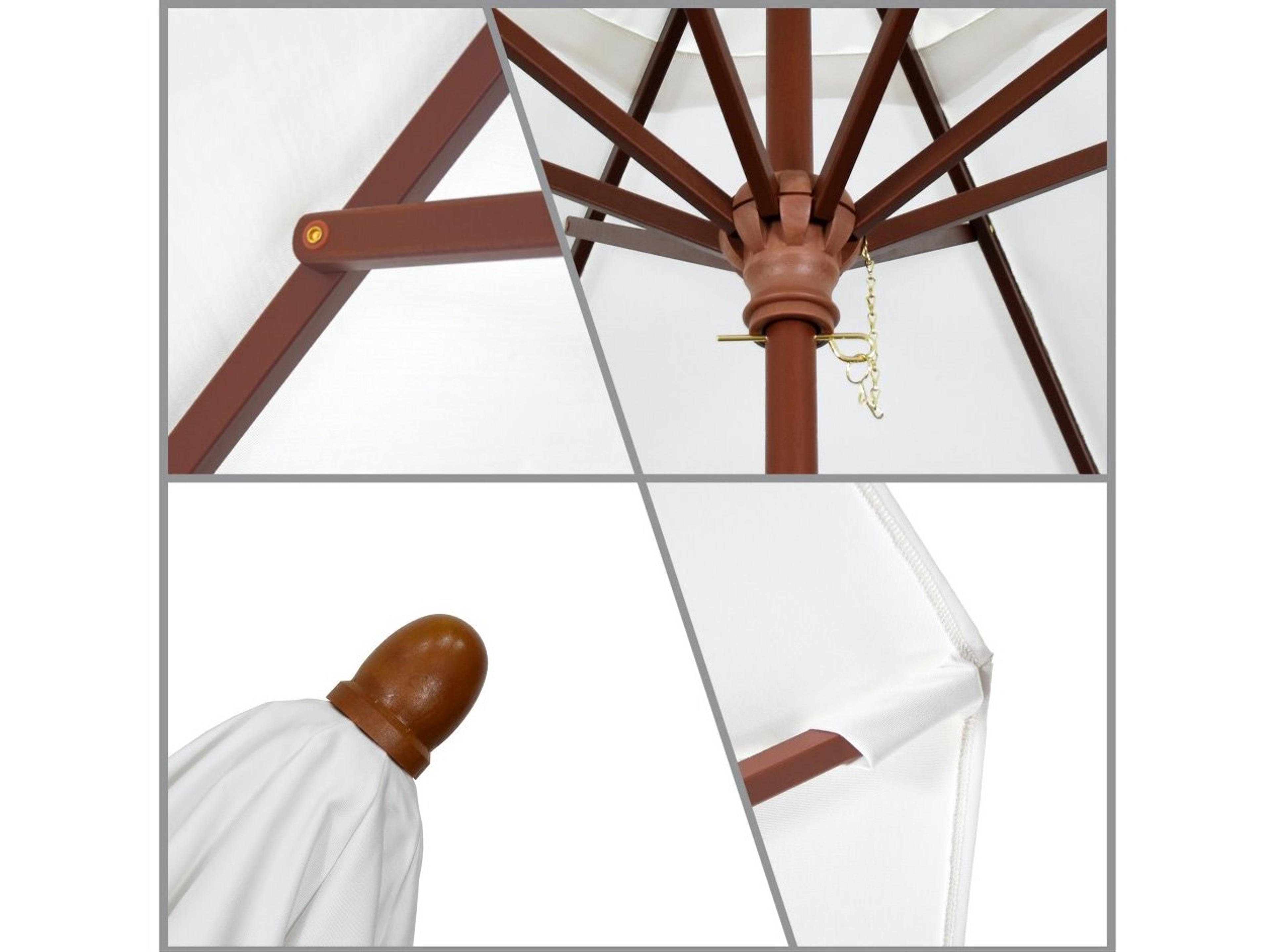 California Outdoor Patio Umbrella Quick Ship Grove Series 6 Foot Square Market Wood Outdoor Patio Umbrella with Push Lift System