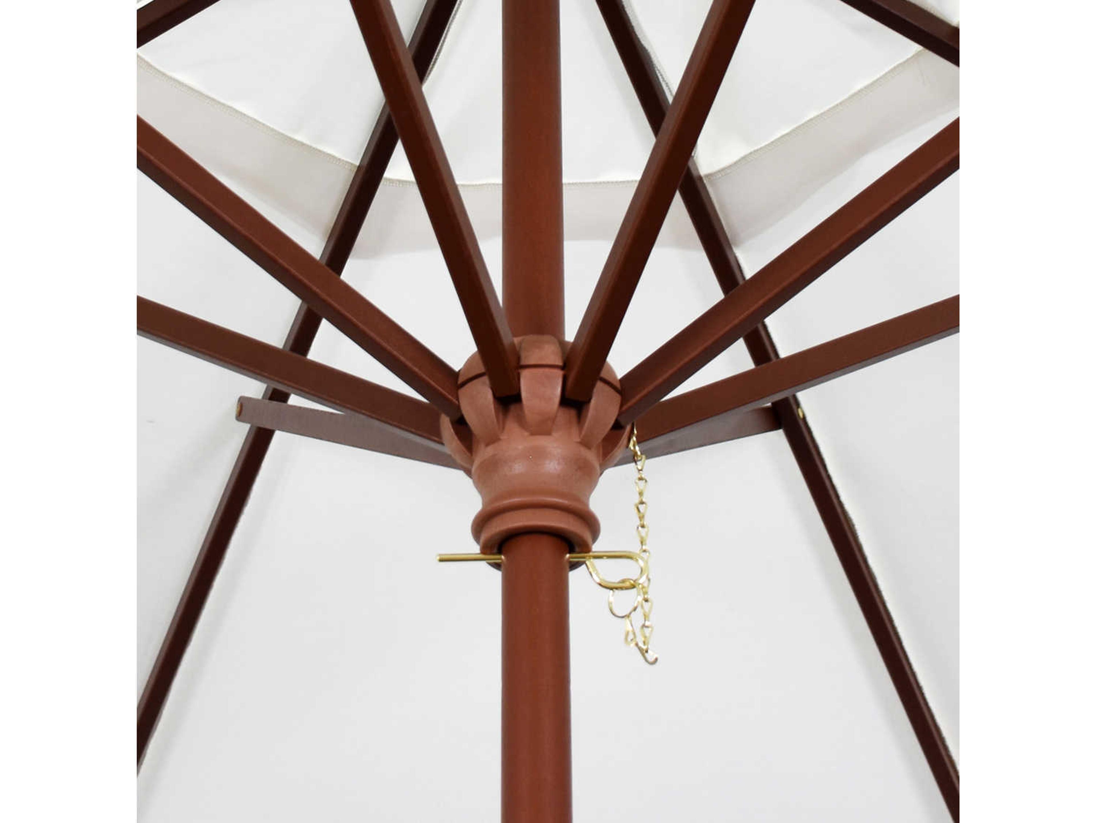 California Outdoor Umbrella Quick Ship Grove Series 9 Foot Octagon Market Wood Outdoor Umbrella with Push Lift System