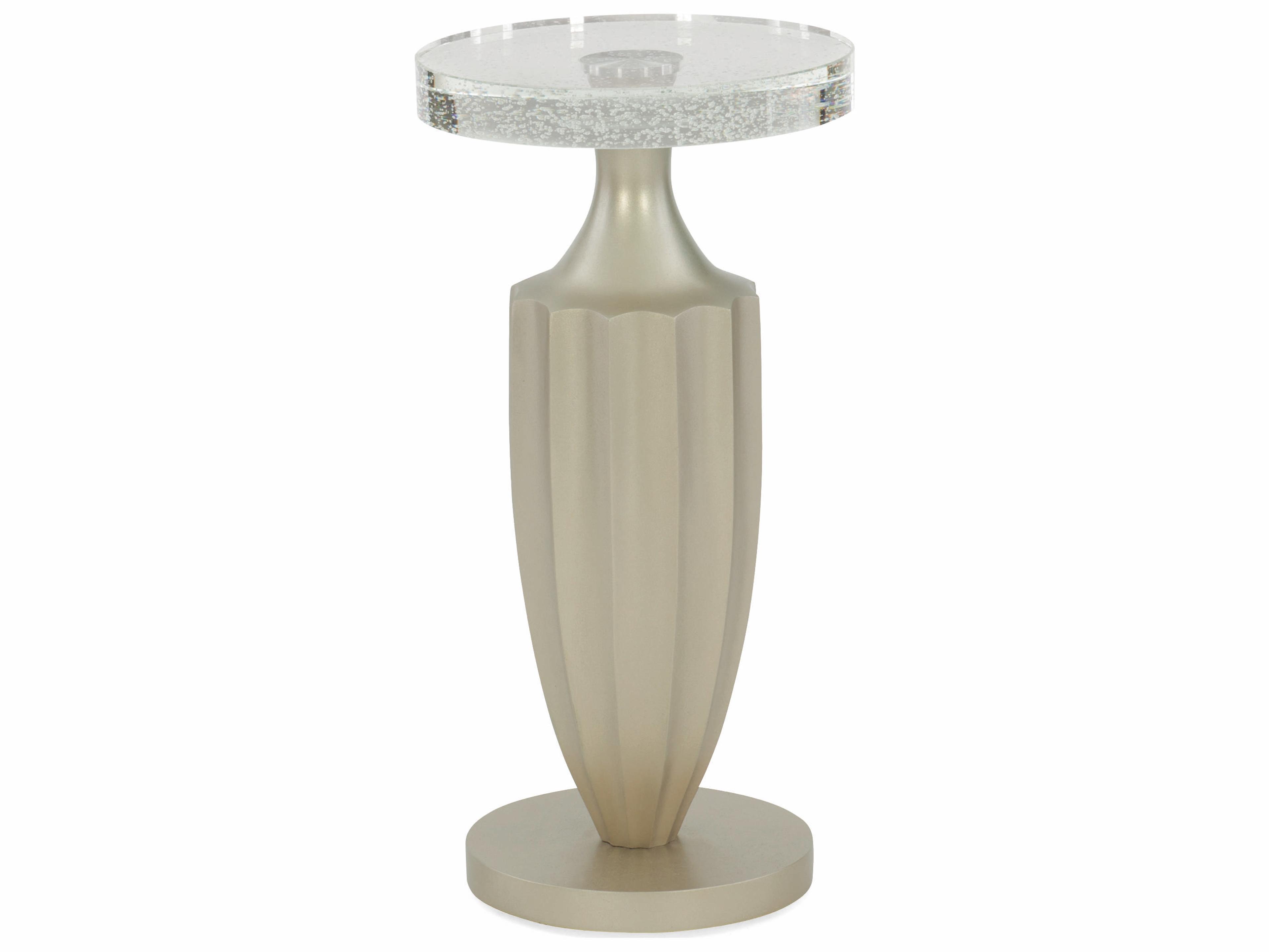 Modern Uptown Just a Little Jazz Round Accent Table in Jazzy Taupe