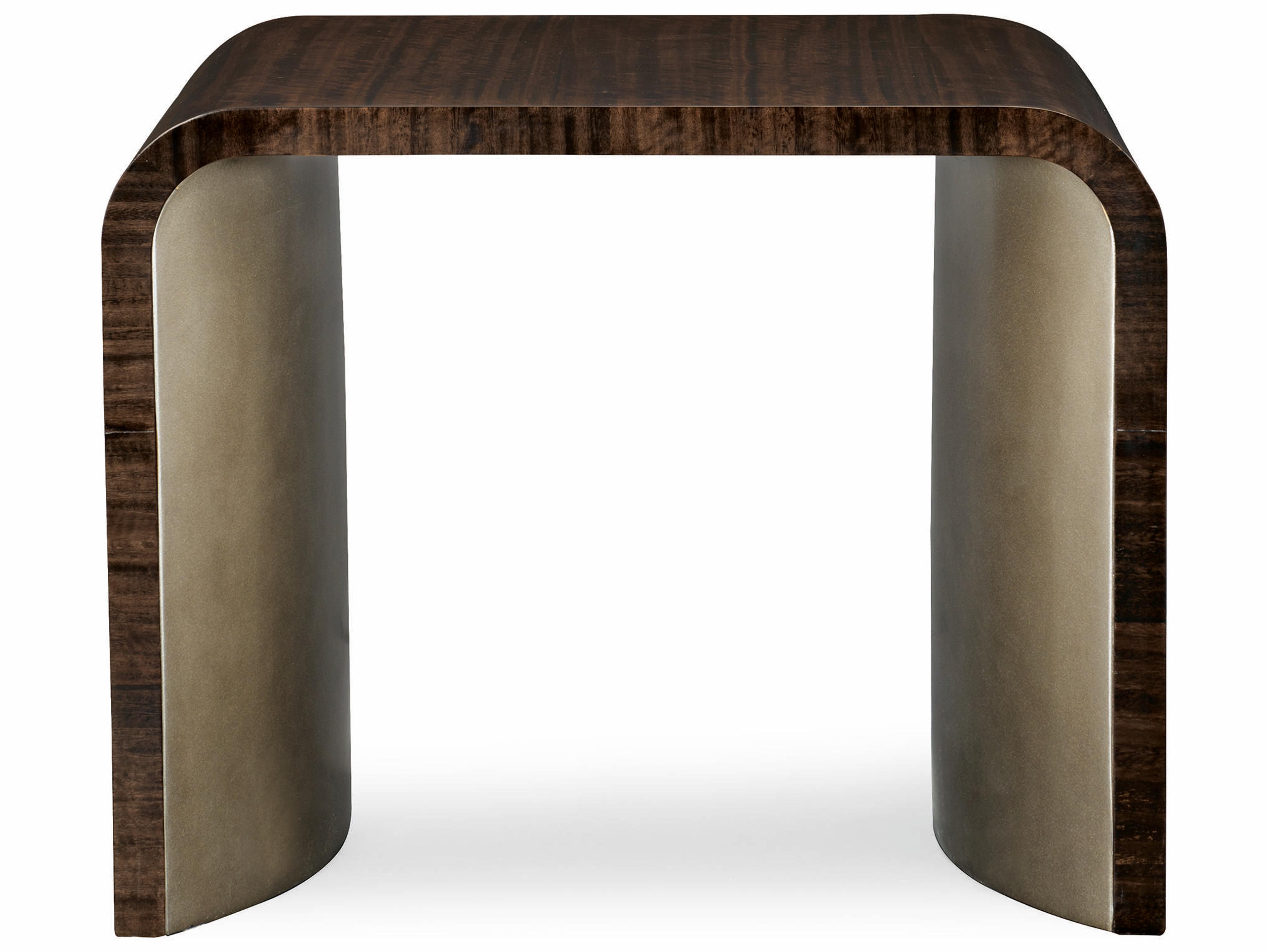 Caracole Streamline Waterfall Rectangular Wood Aged Bourbon End Table