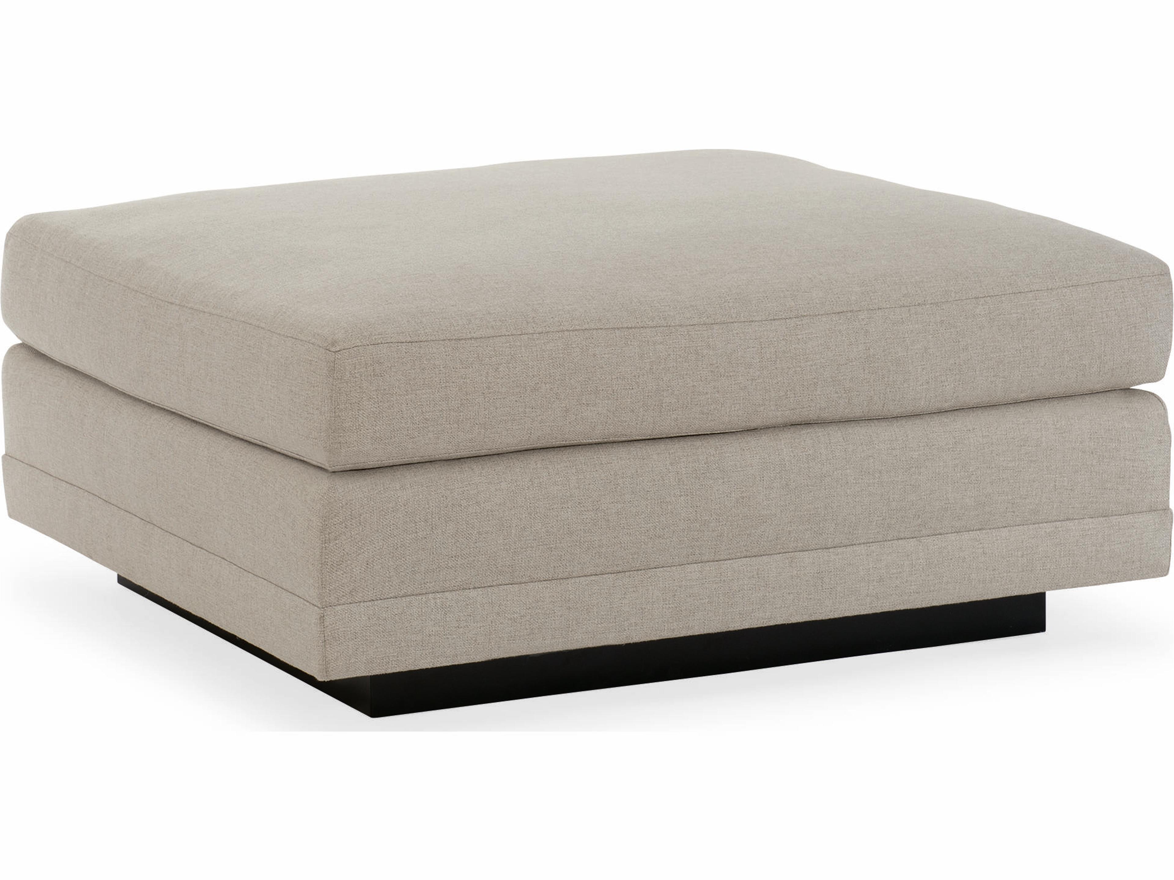 Upholstered Ottoman Modern Fusion Simply Black Wood Base