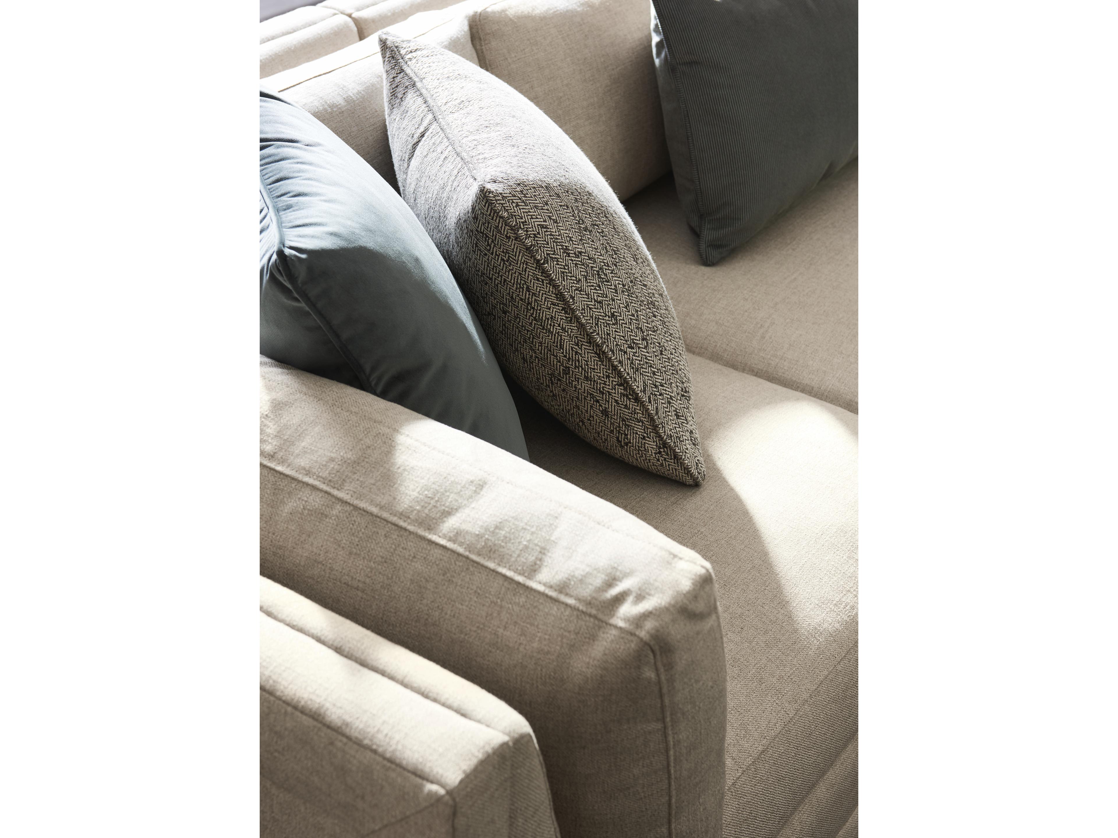 Caracole Fusion Plinth Base Upholstered Sectional Sofa with Cocktail Ottoman