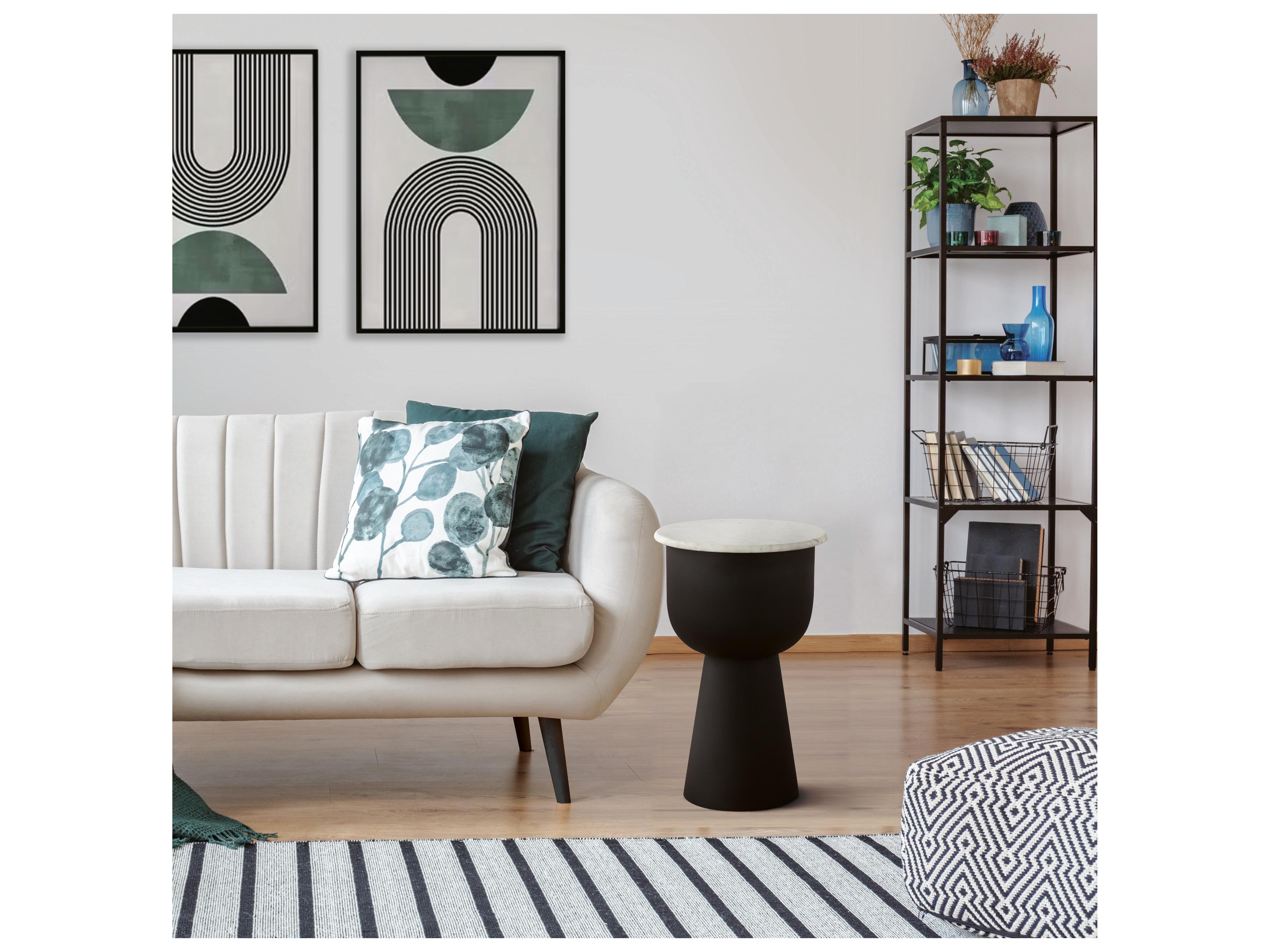 Canarm Nila Round Marble End Table