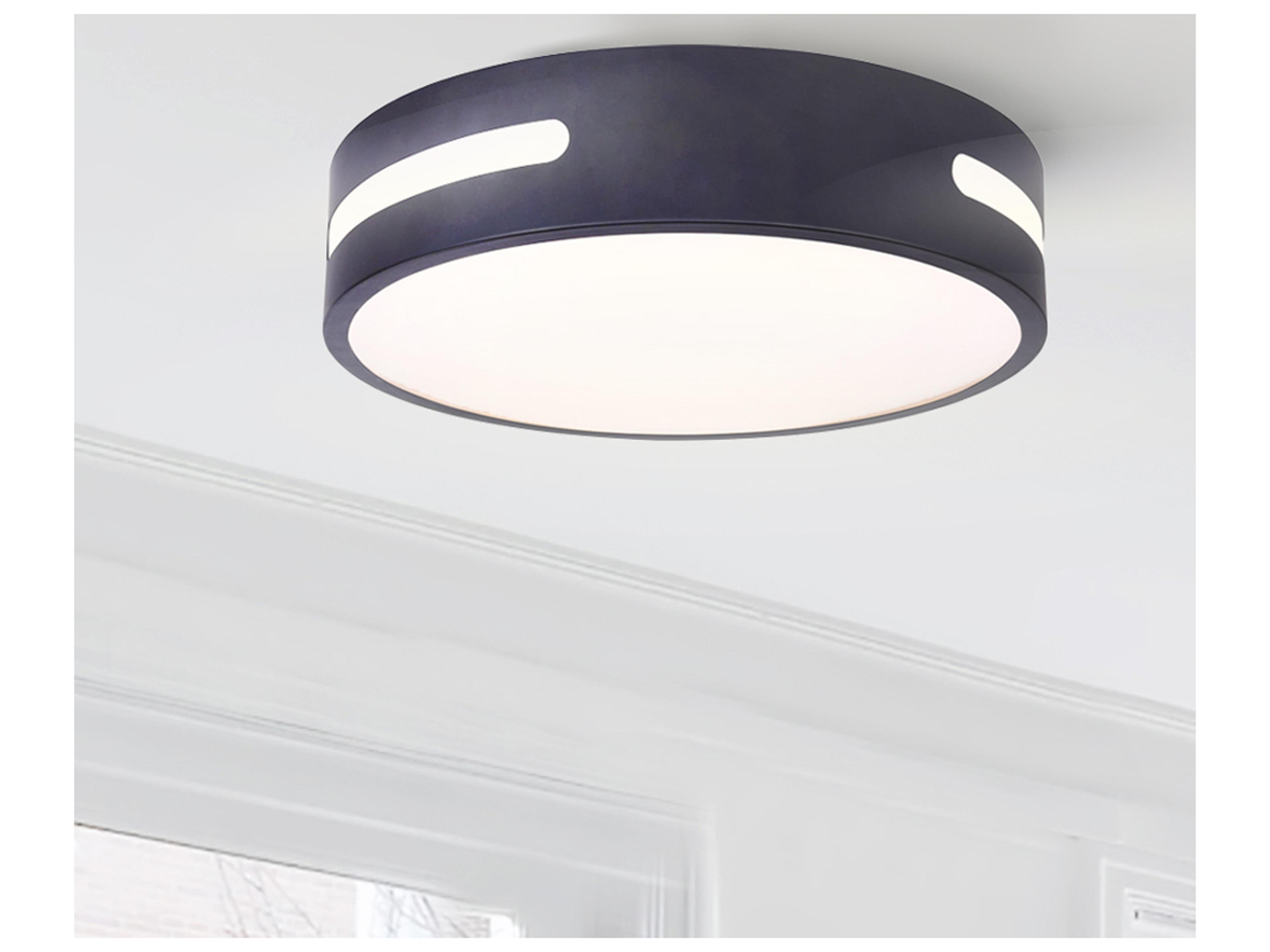 Canarm Led Flush Mount 1 -light Black LED Round