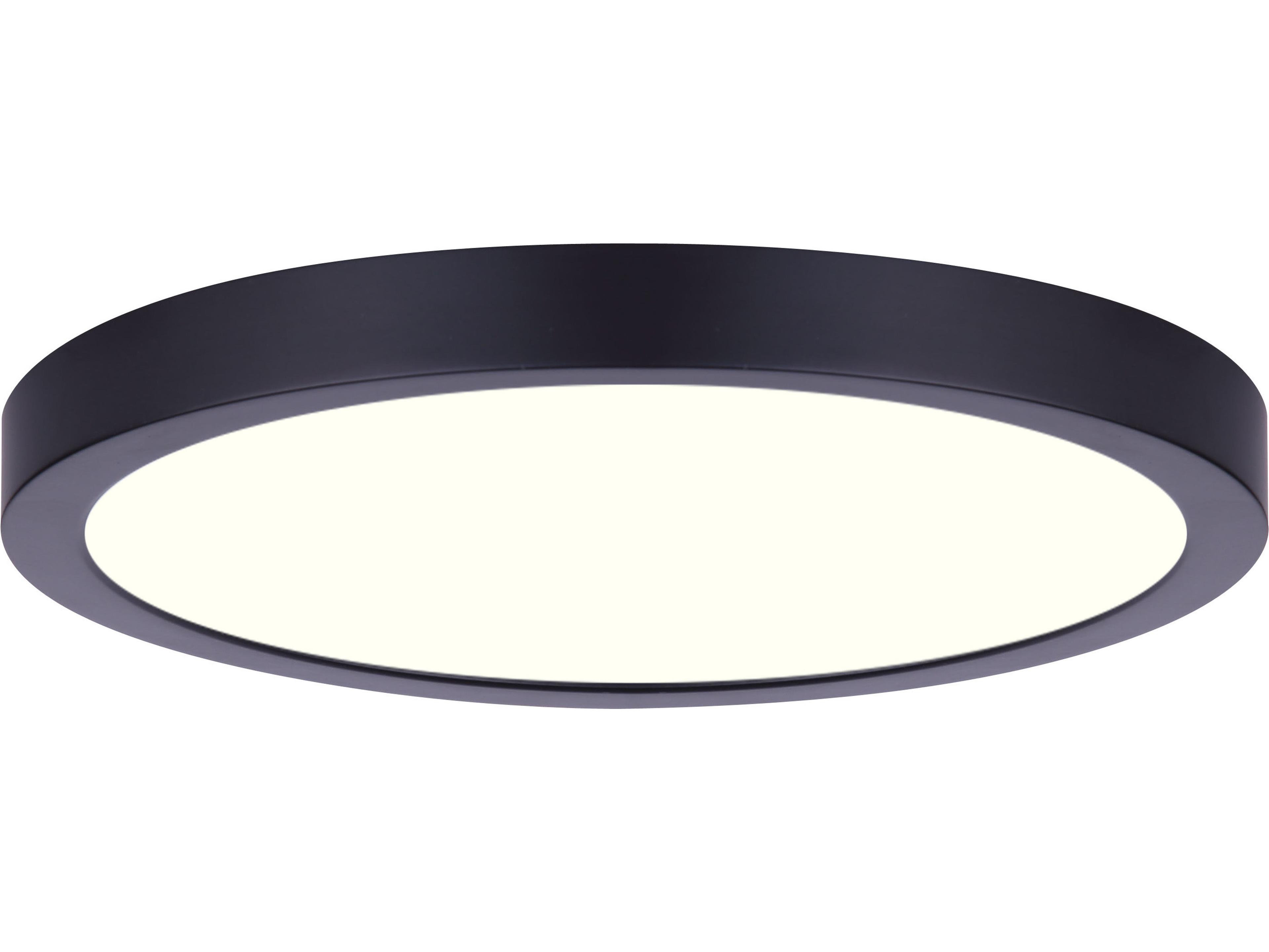Led Disk Black LED Round Flush Mount