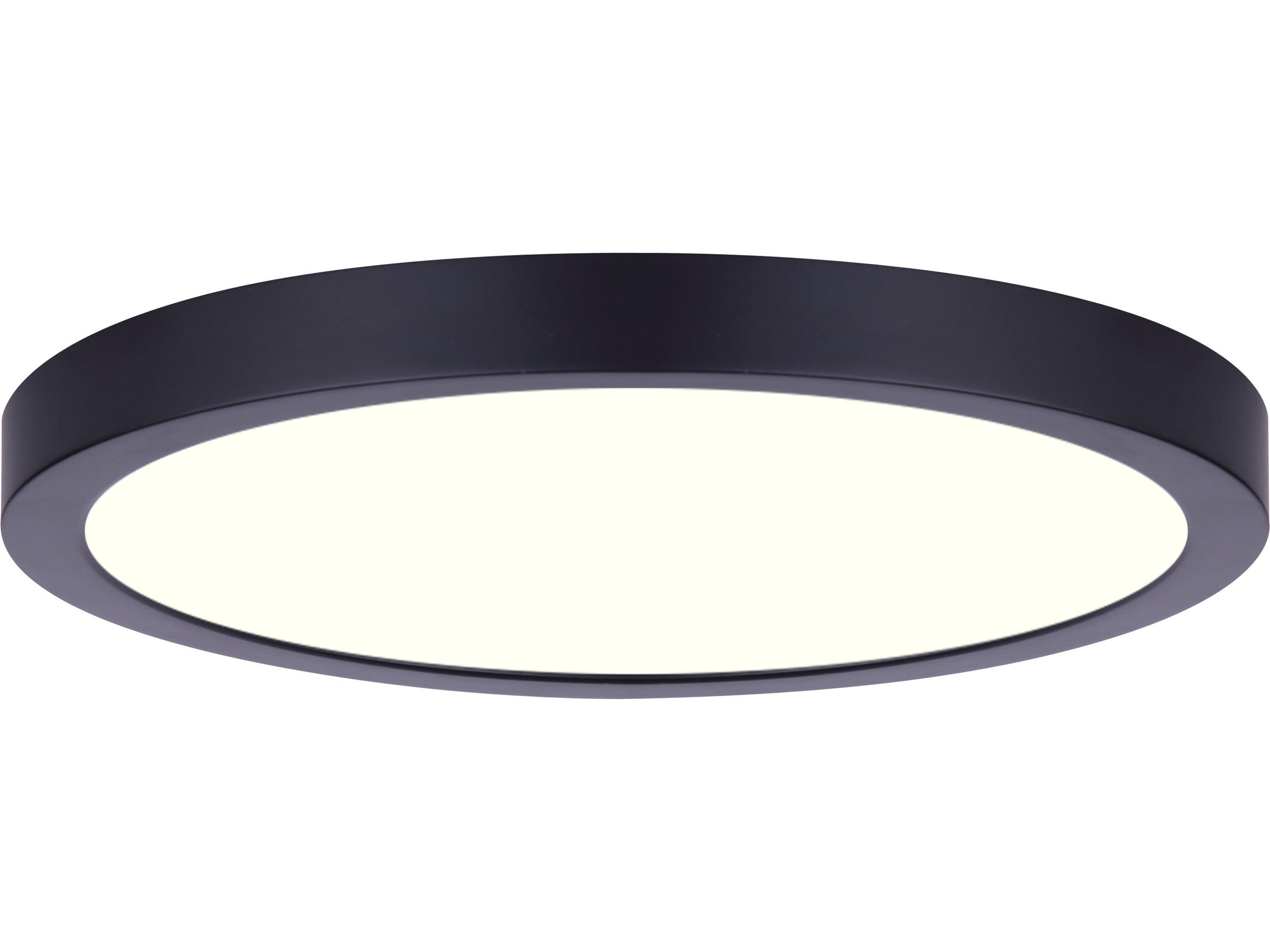 Led Disk Black LED Round Flush Mount