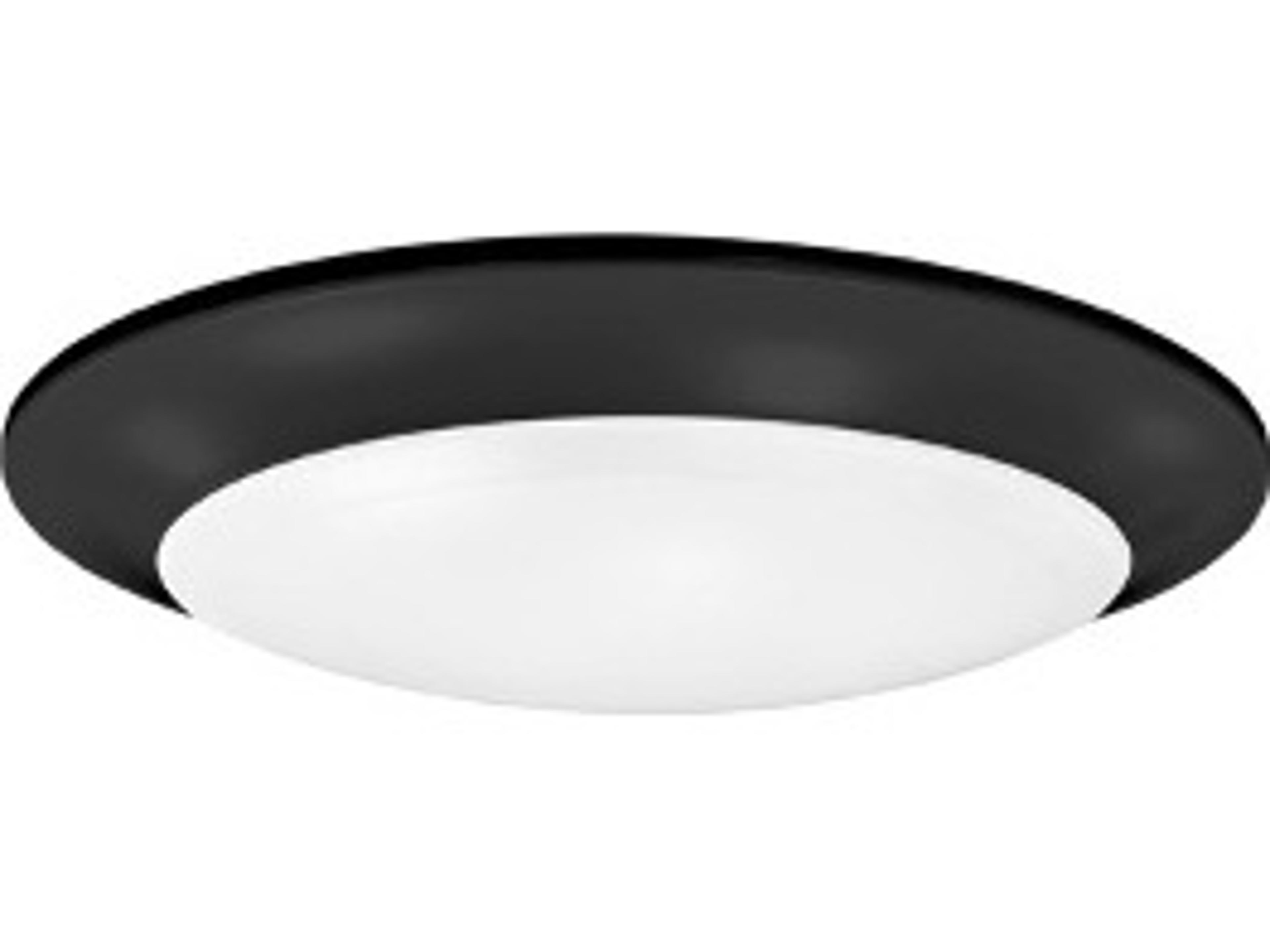 Led Disk 1 -light Black LED Round Flush Mount