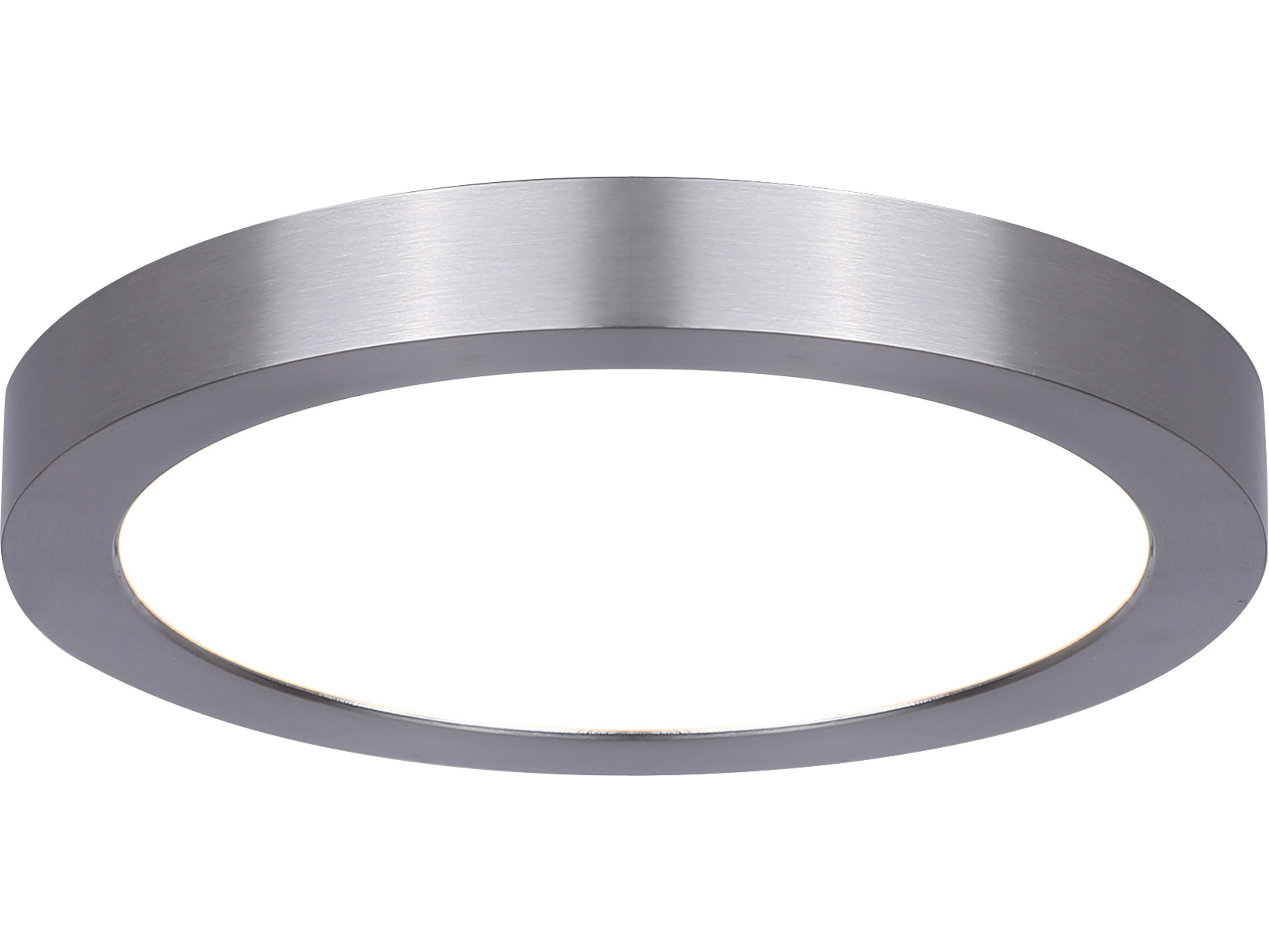Led Round Disk Nickel LED Flush Mount