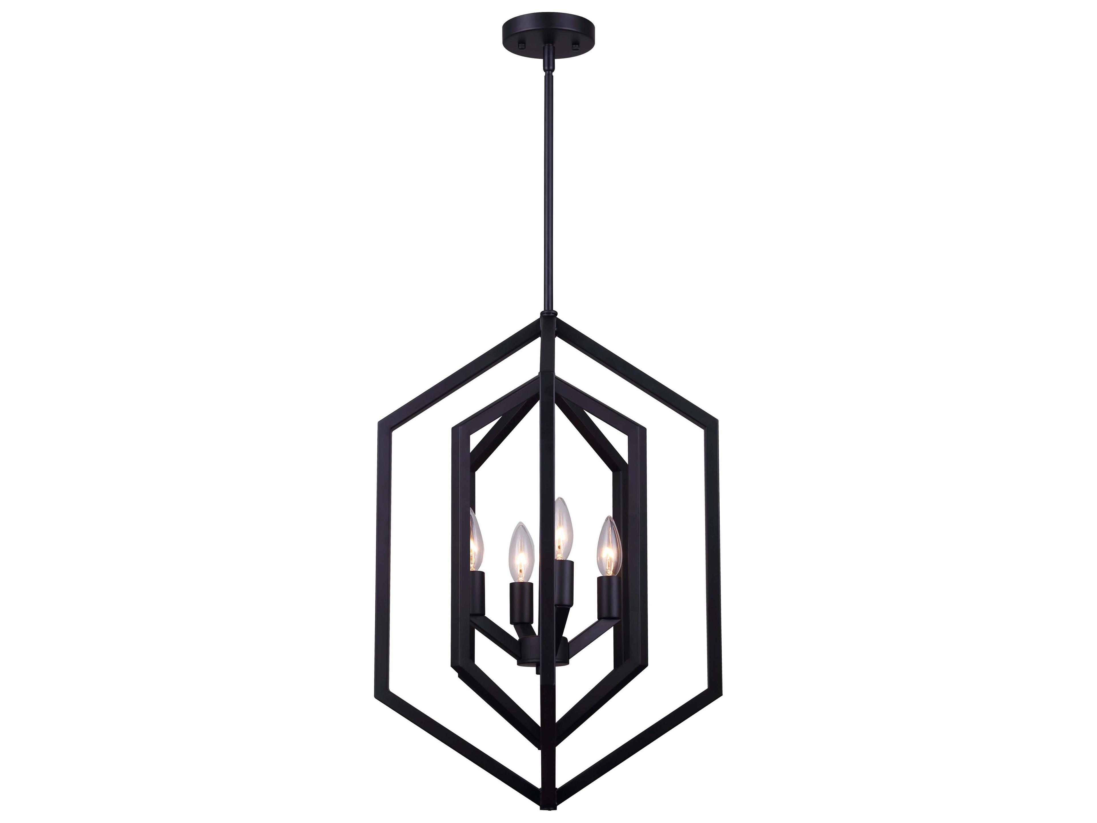 Netto 4 -light Black Geometric Chandelier