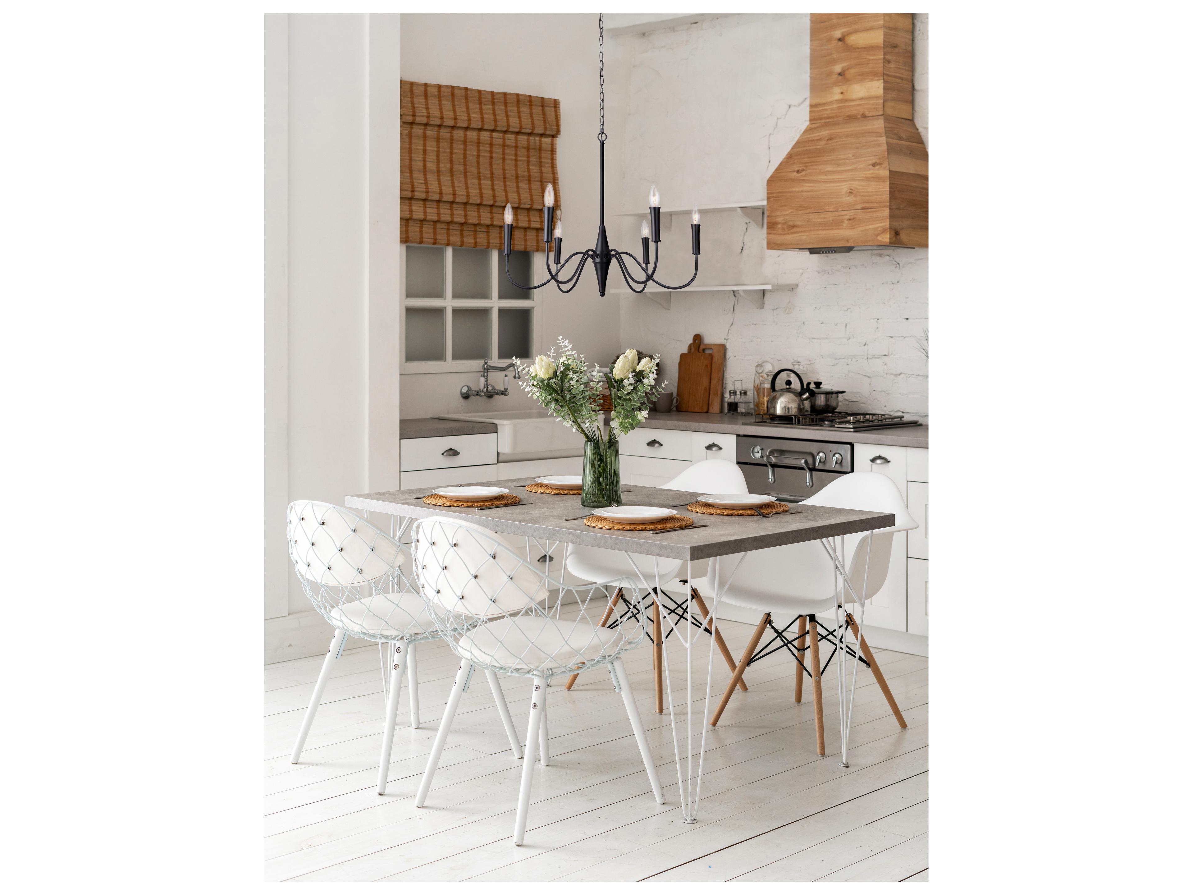 Canarm Brielle 6 -light Black Candelabra Chandelier