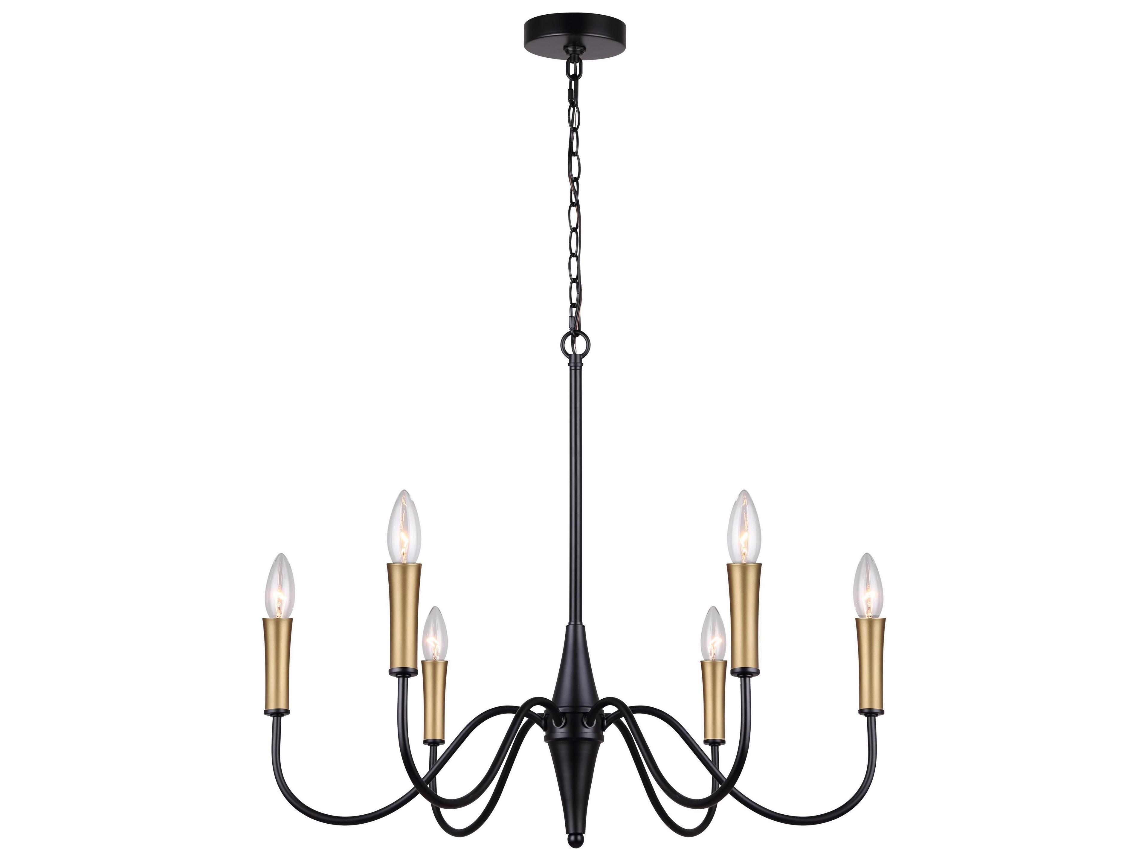 Canarm Brielle 6 -light Black Candelabra Chandelier