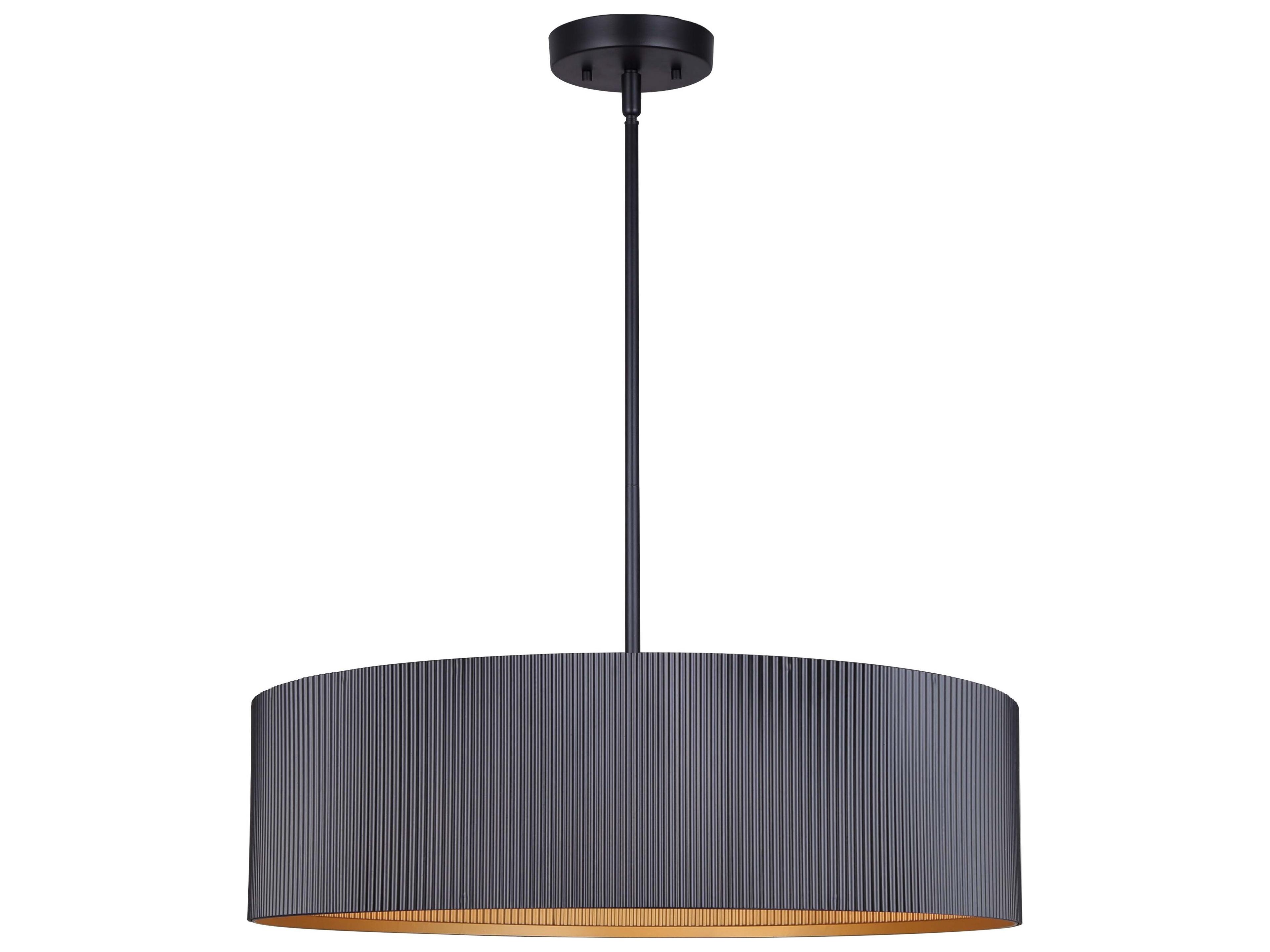 Rexton 3 -light Black Drum Pendant