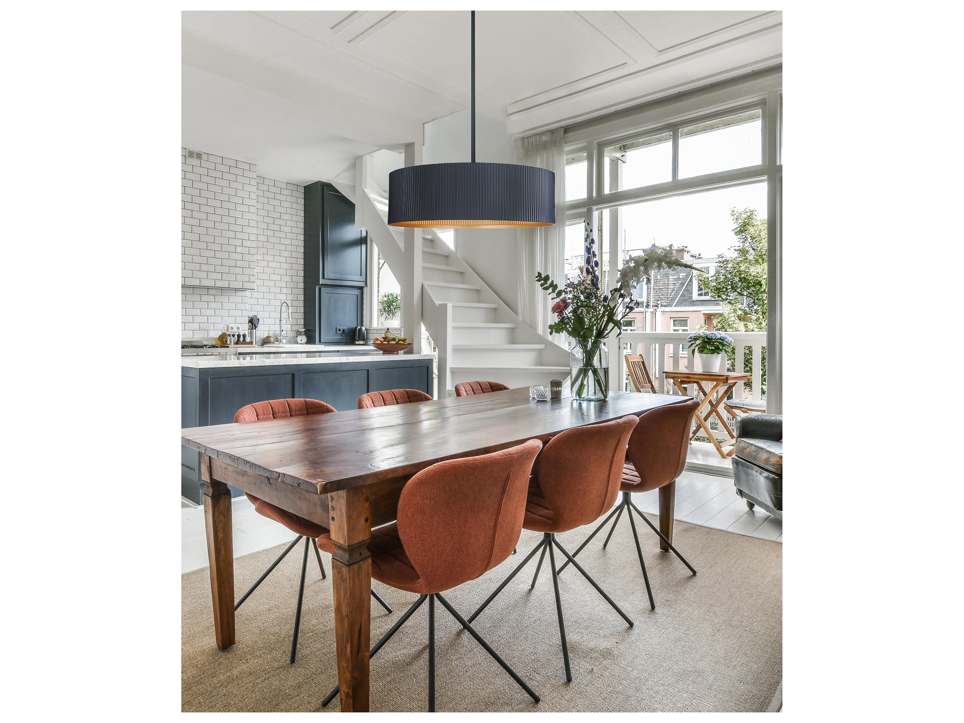 Canarm Rexton 3 -light Black Drum Pendant