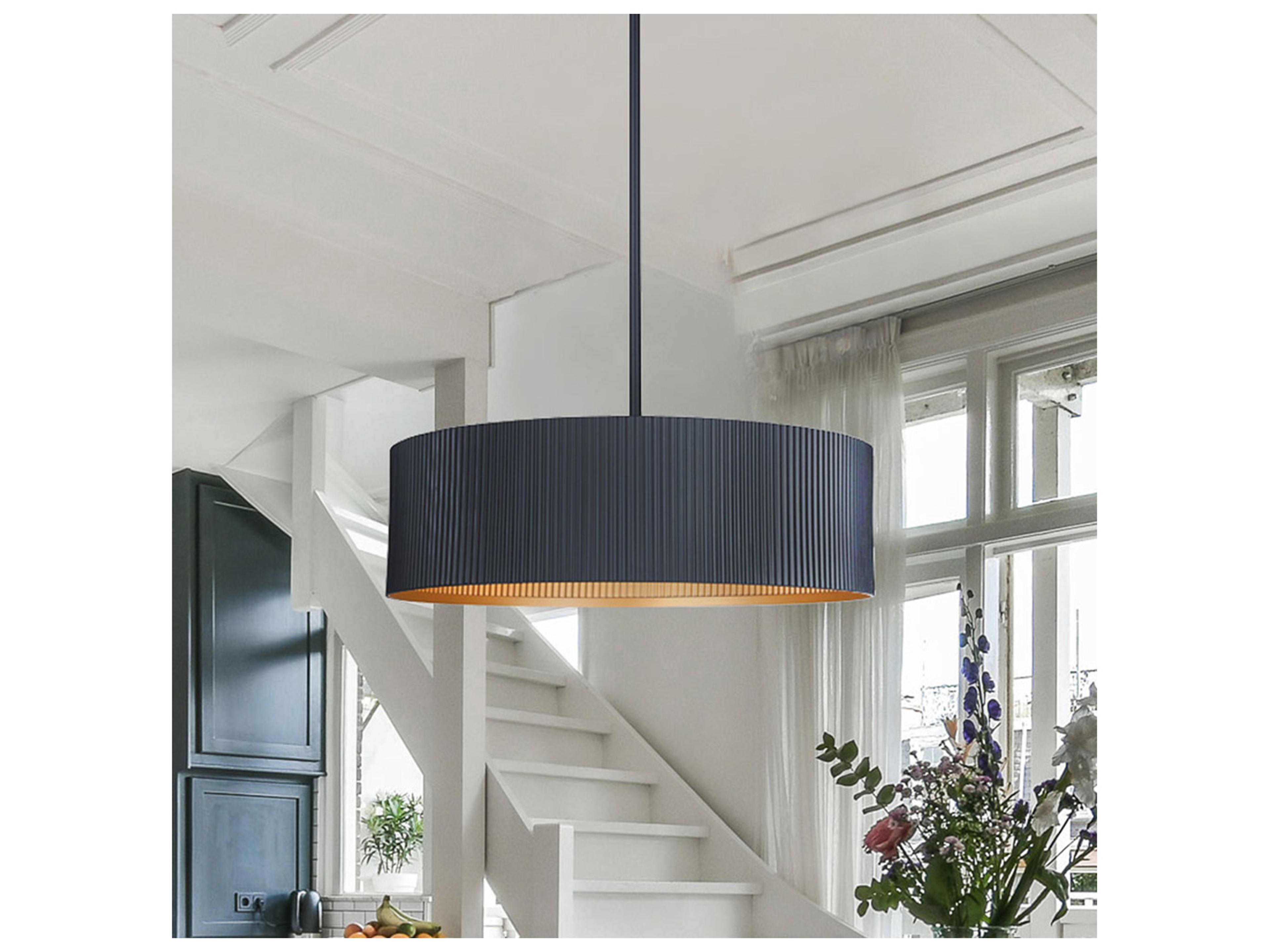 Canarm Rexton 3 -light Black Drum Pendant