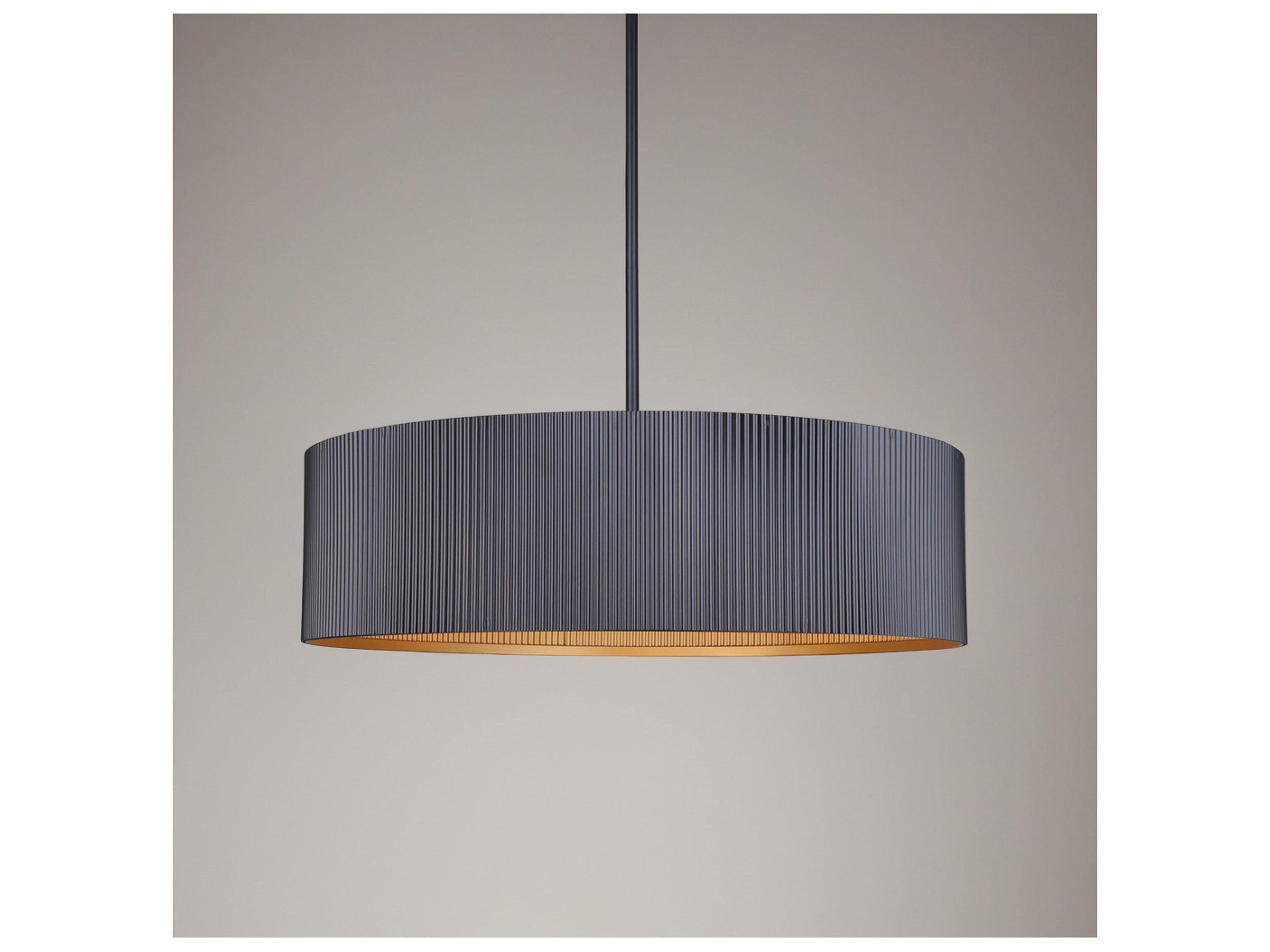 Canarm Rexton 3 -light Black Drum Pendant