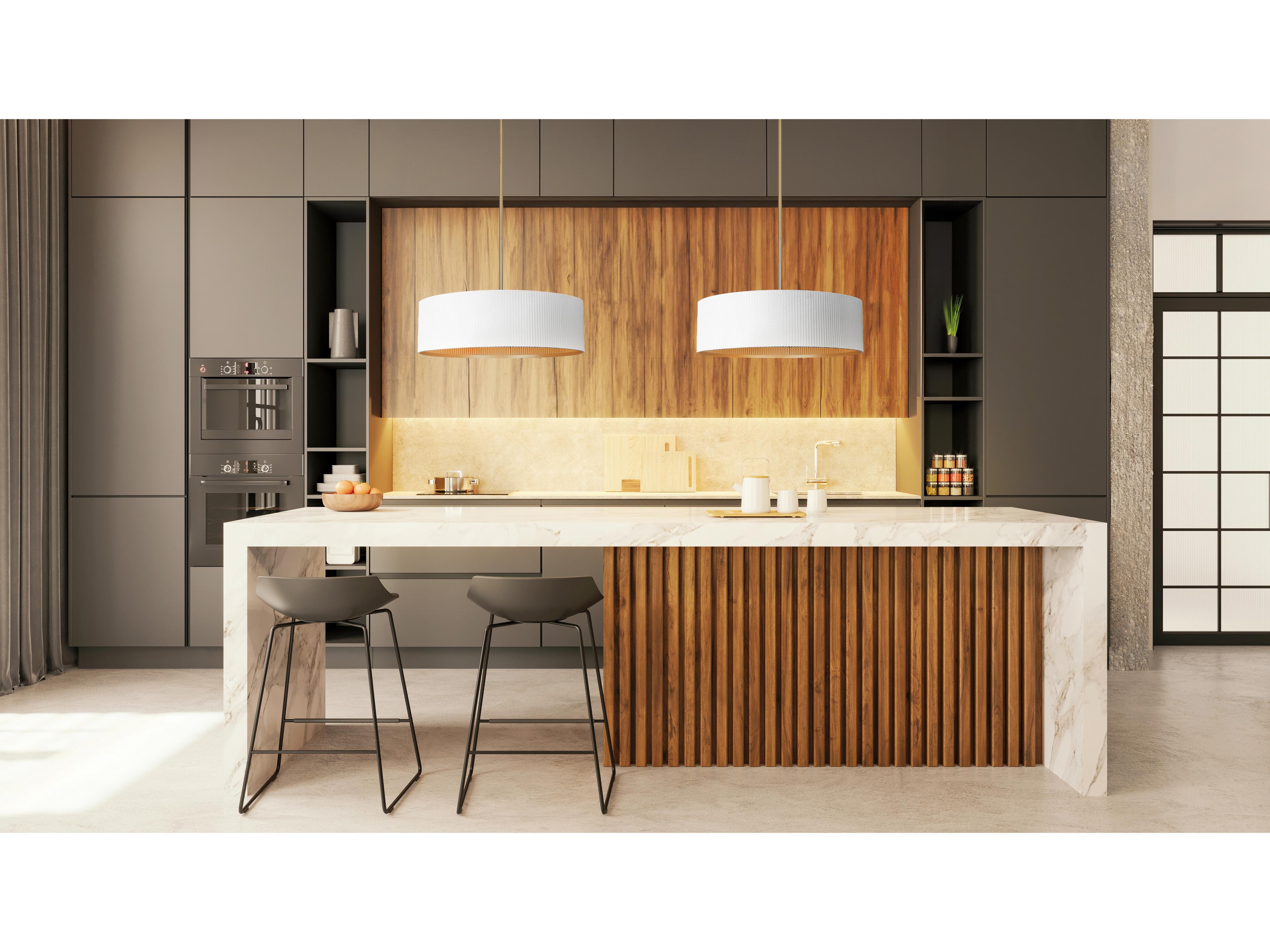 Canarm Rexton 3 -light White Drum Pendant