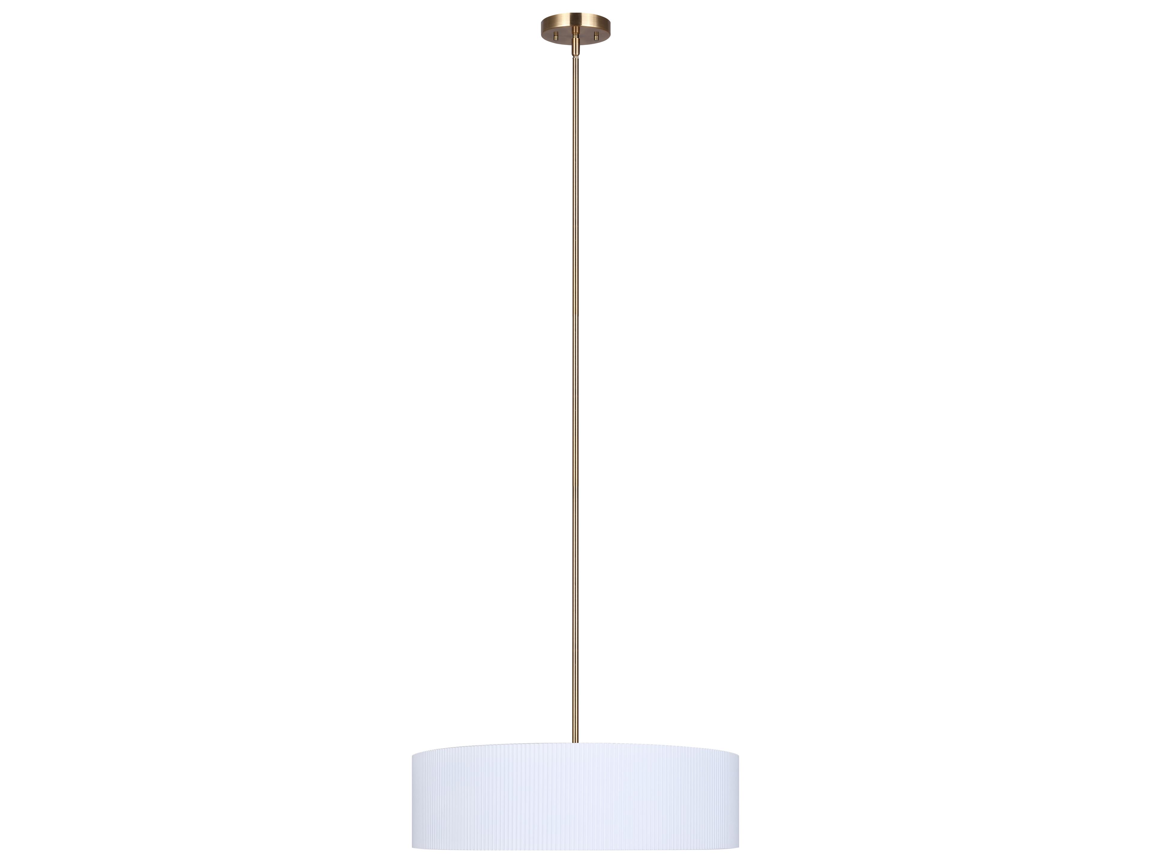 Canarm Rexton 3 -light White Drum Pendant