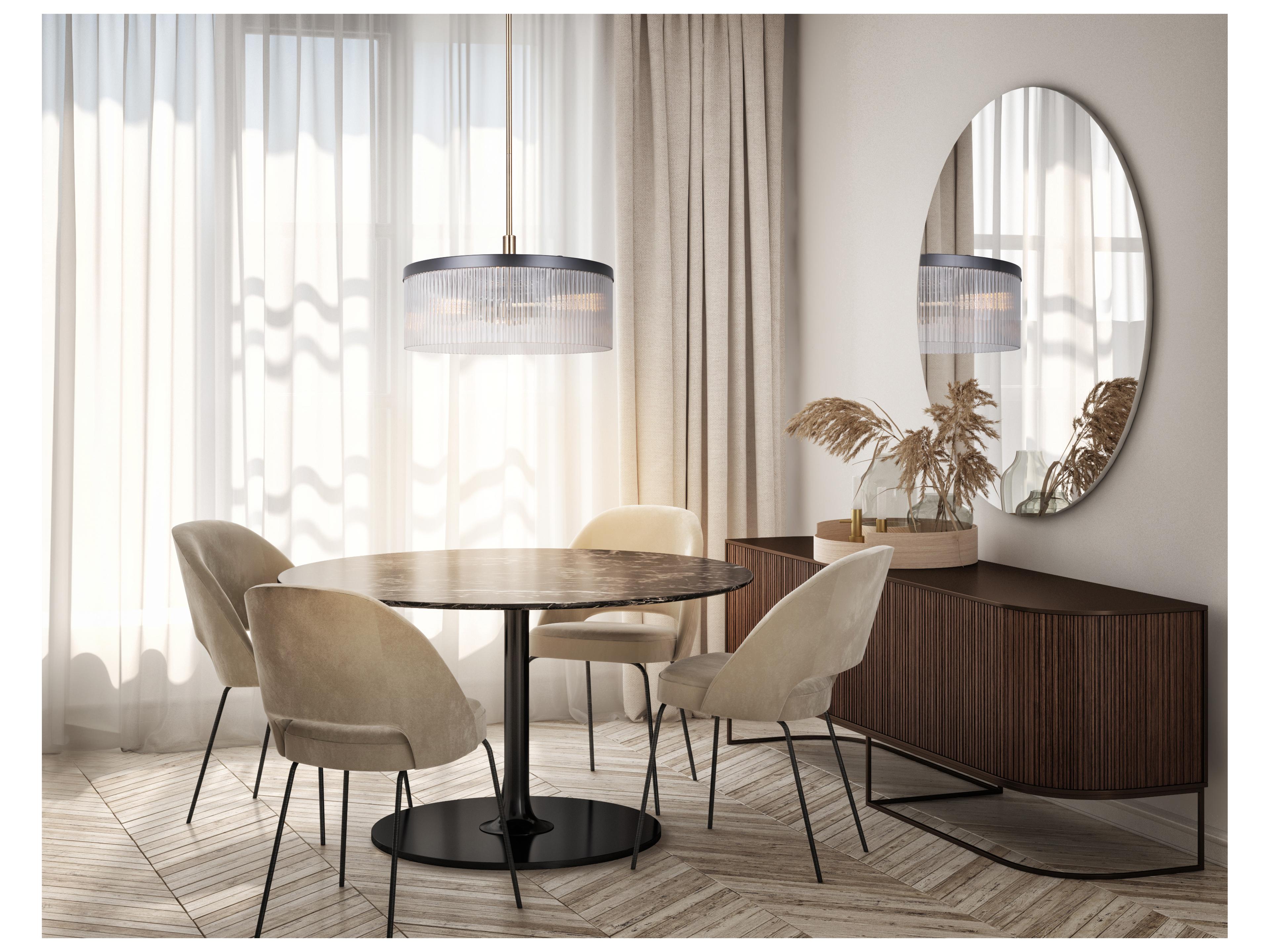 Canarm Jenner 3 -light Black Drum Pendant