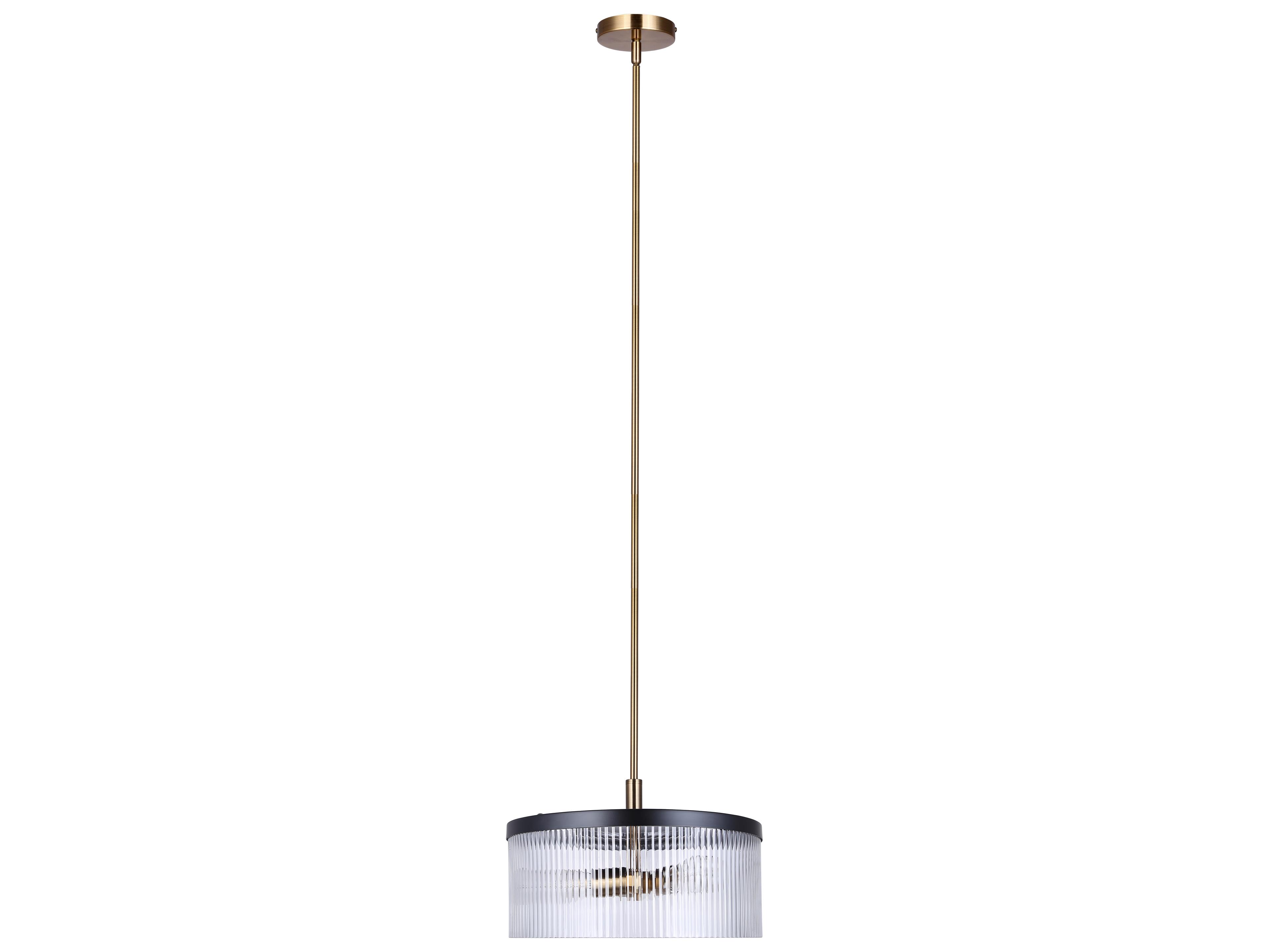 Canarm Jenner 3 -light Black Drum Pendant