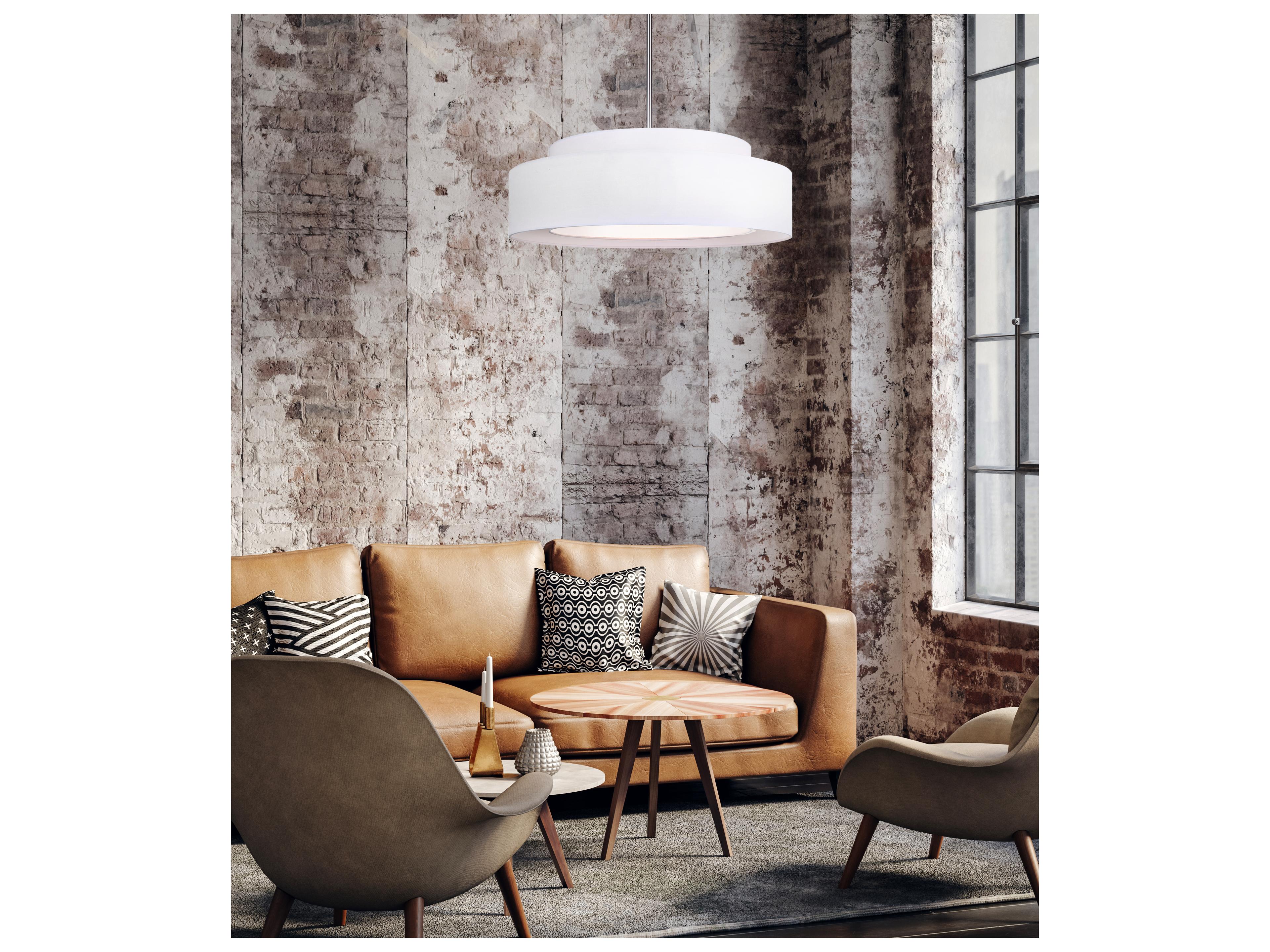 Canarm Landra 3 -light Nickel Drum Pendant