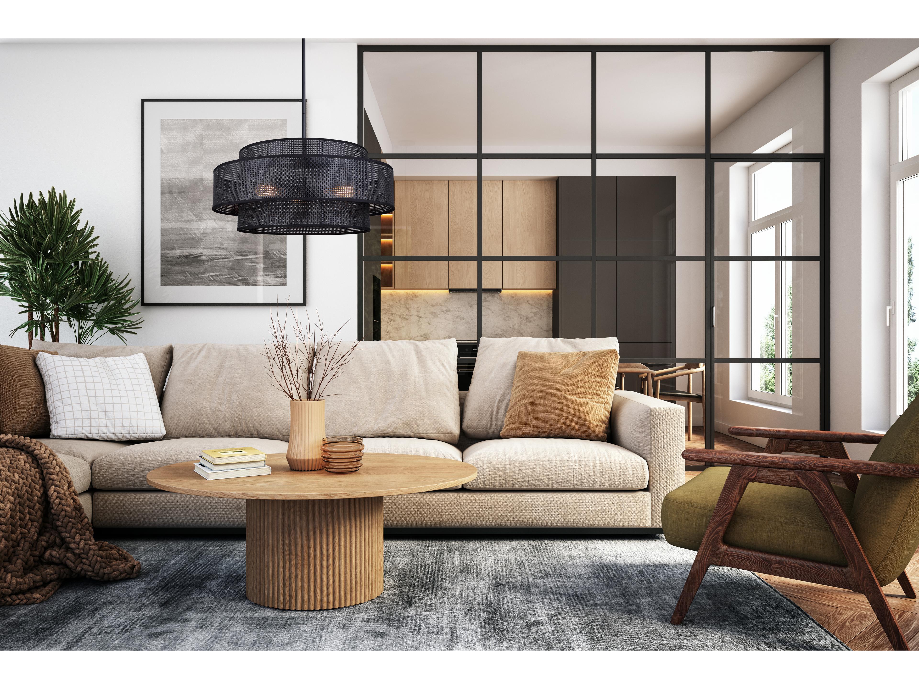 Canarm Bellamy 3 -light Black Drum Pendant