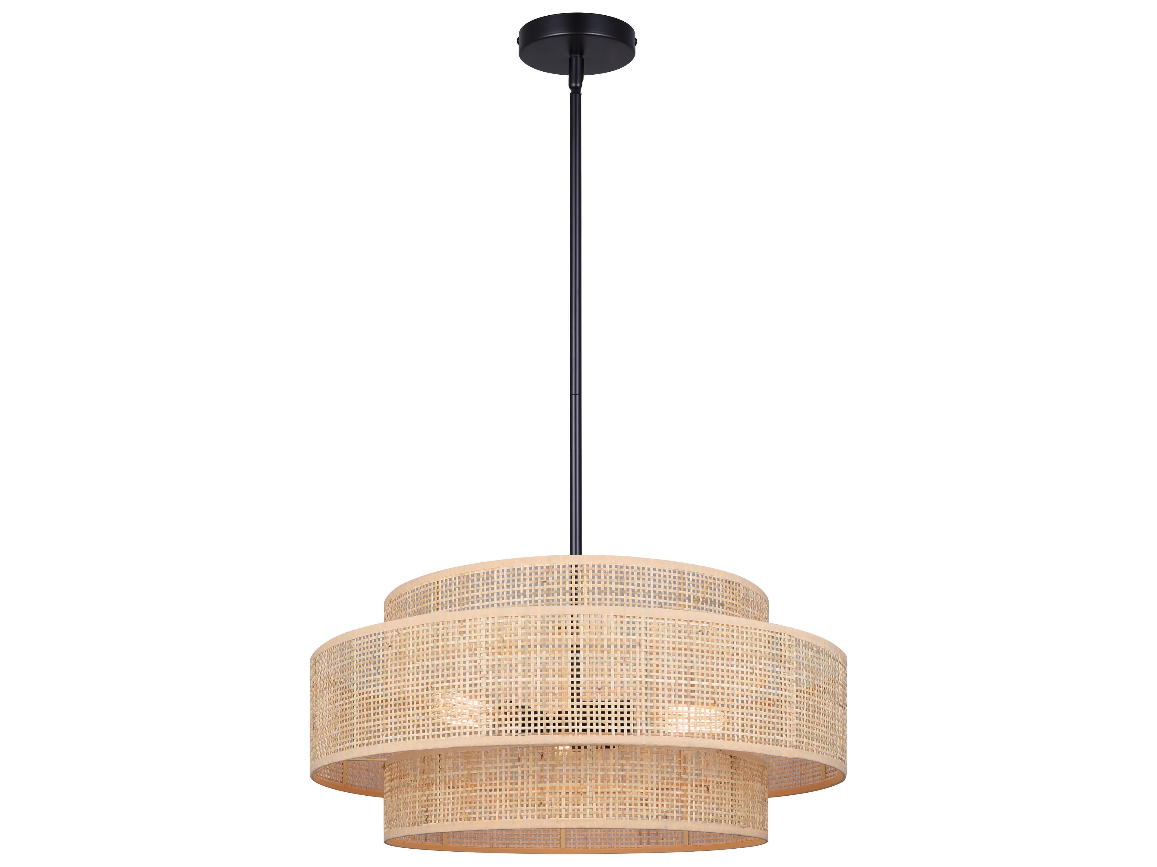 Bellamy 3 -light Black Drum Pendant