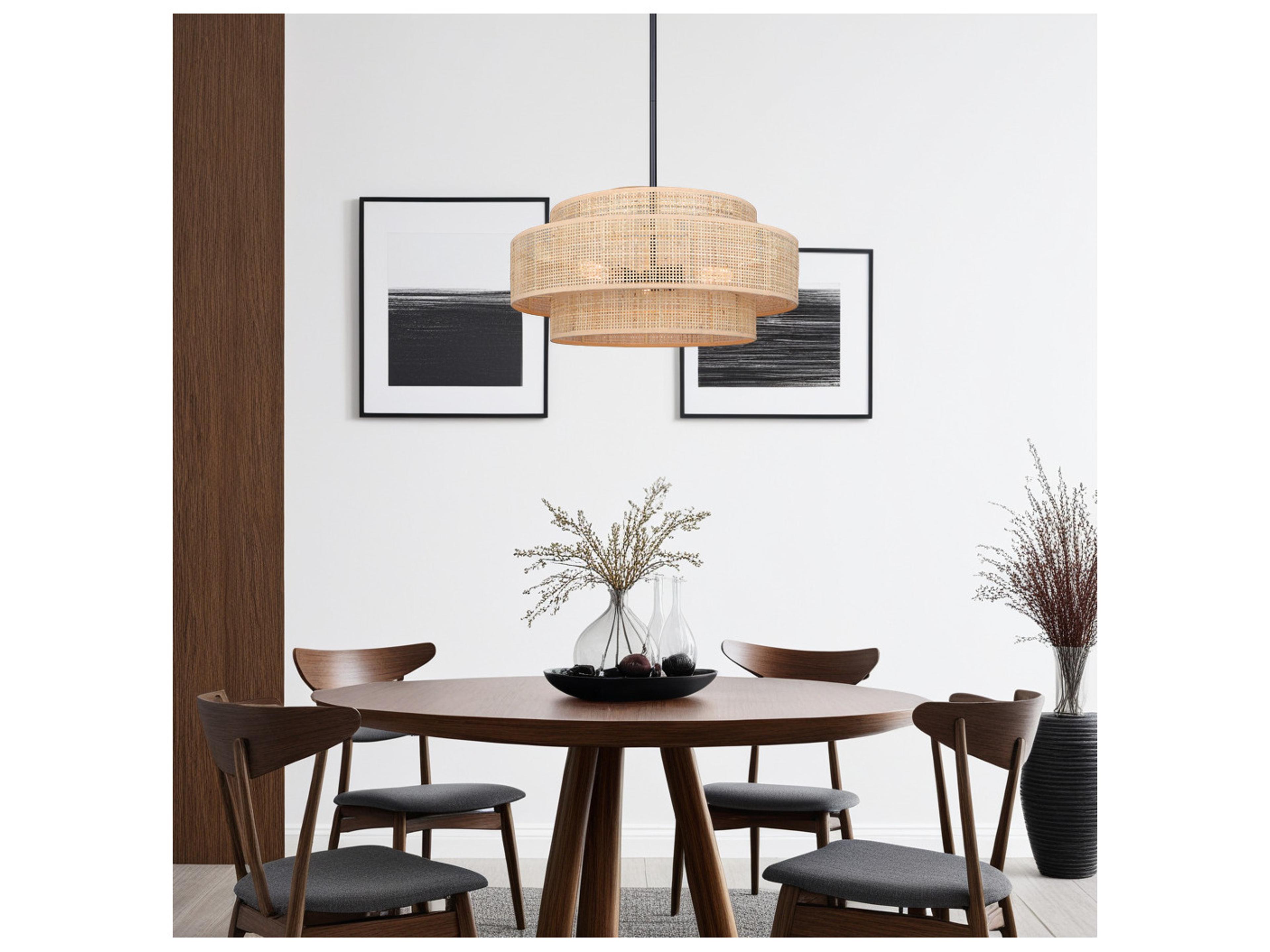 Canarm Bellamy 3 -light Black Drum Pendant